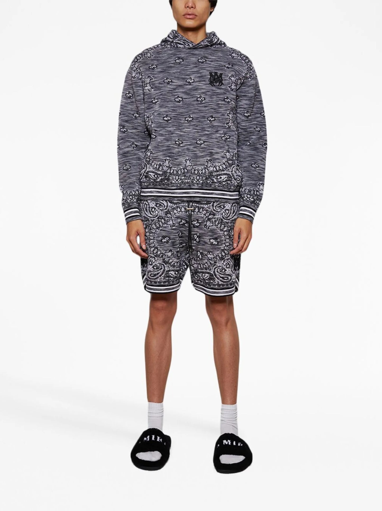 logo-print fleece slippers