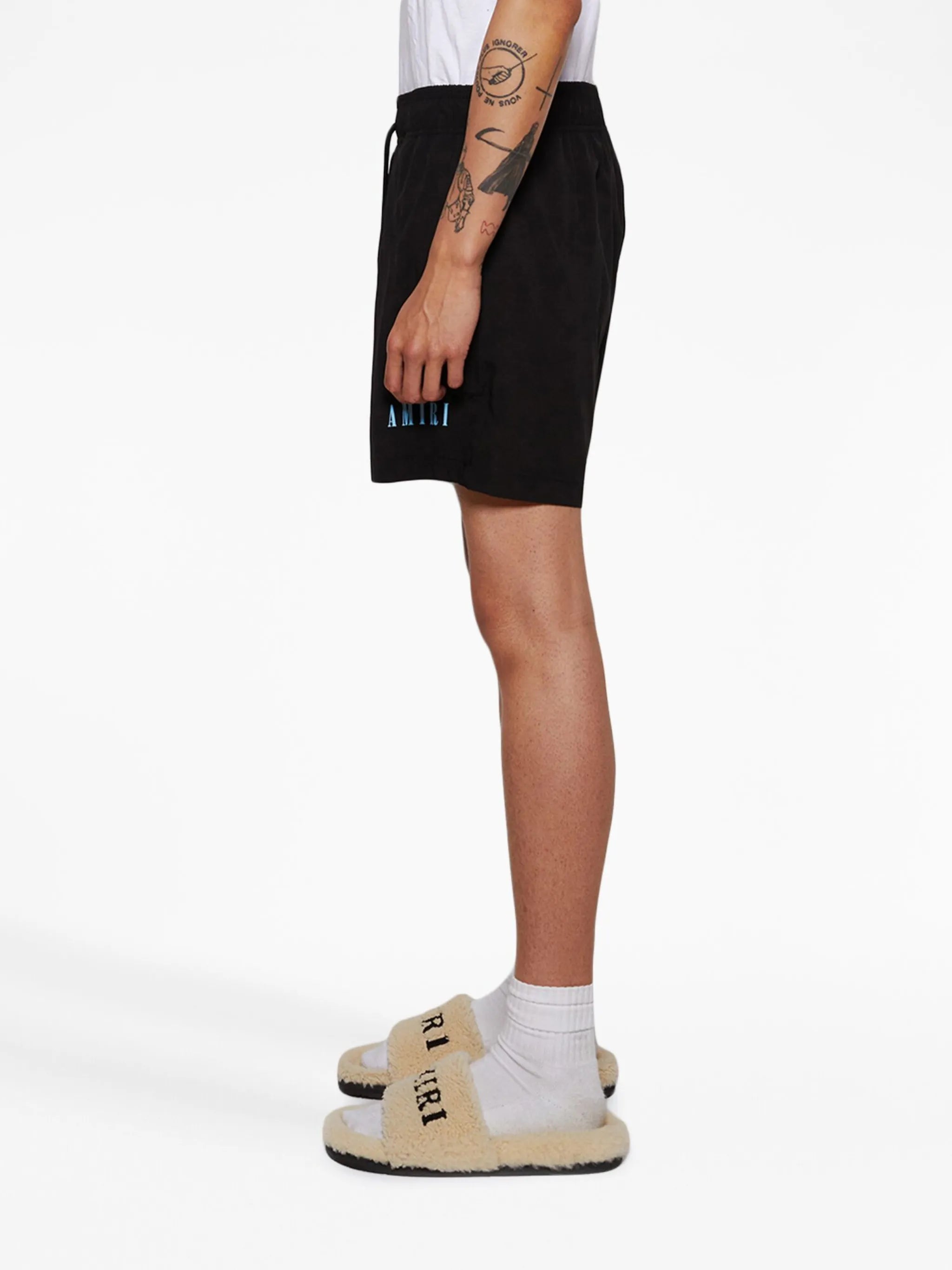 logo-embroidery swim shorts