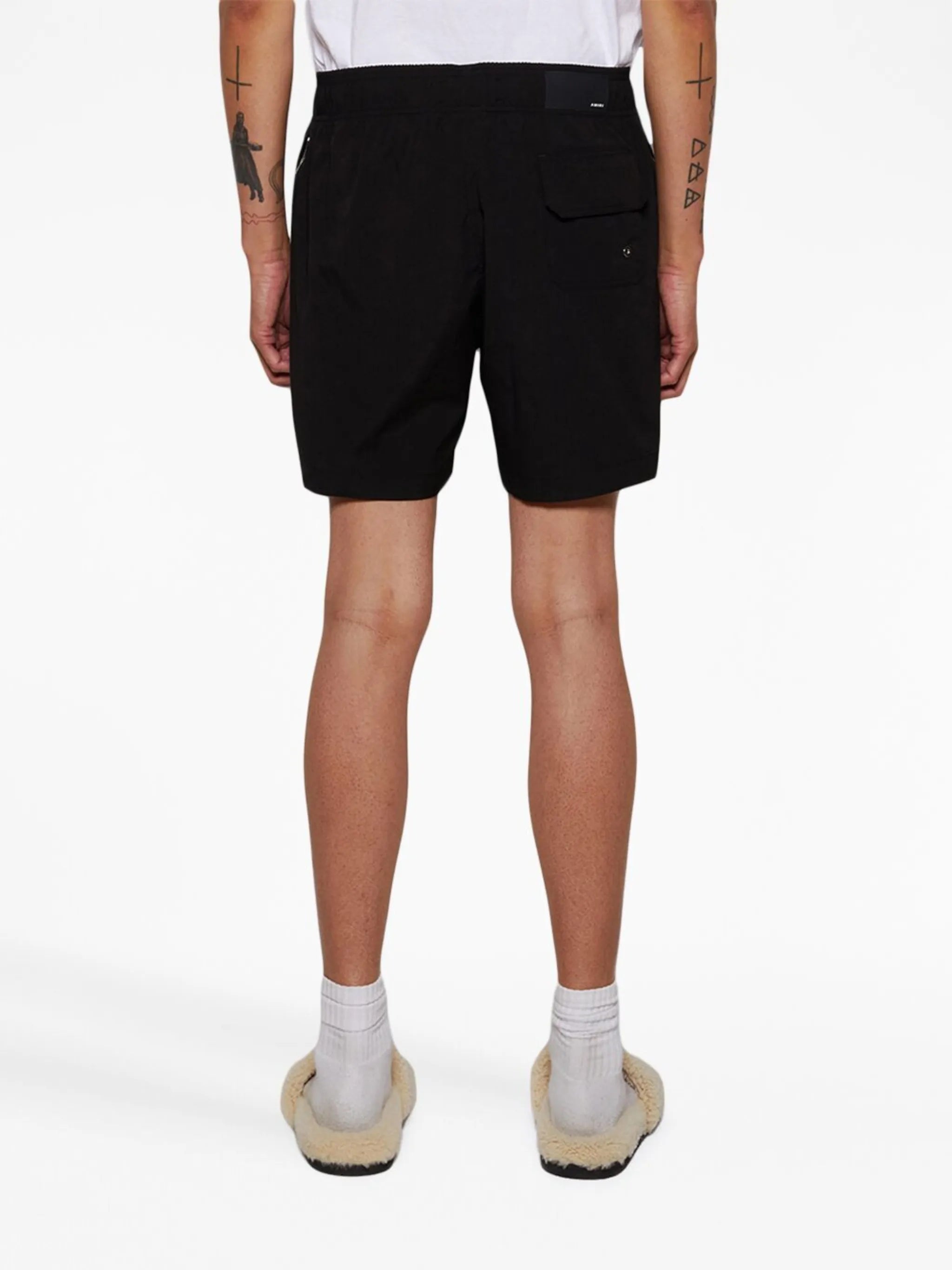 logo-embroidery swim shorts