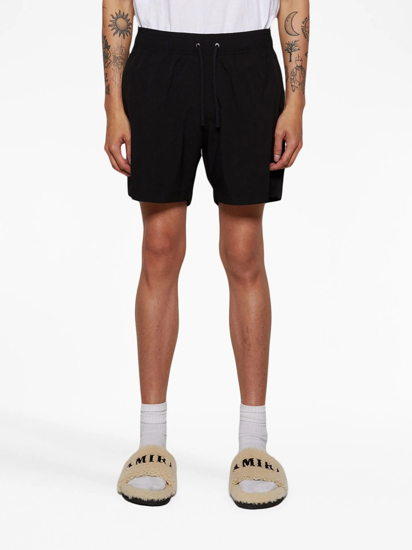 logo-embroidery swim shorts