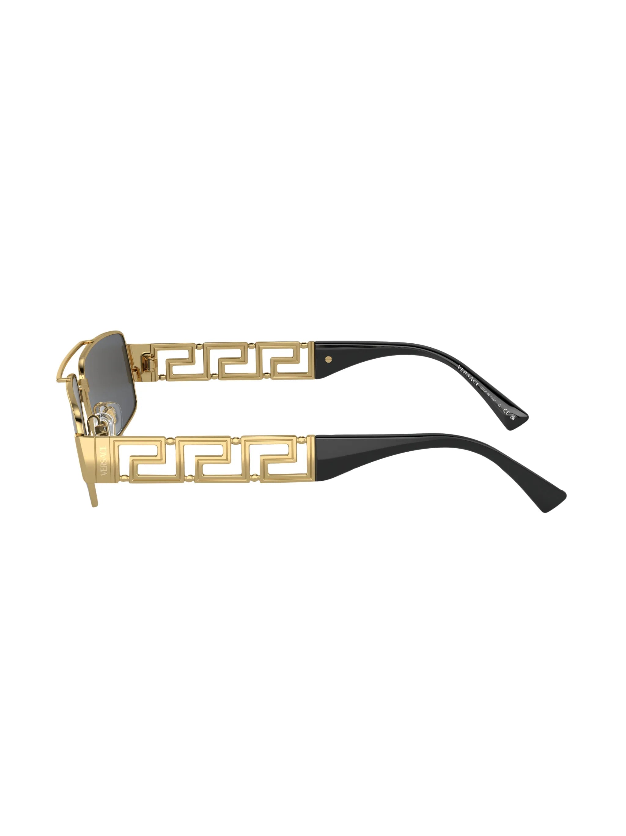 Greca-detail rectangle-frame sunglasses