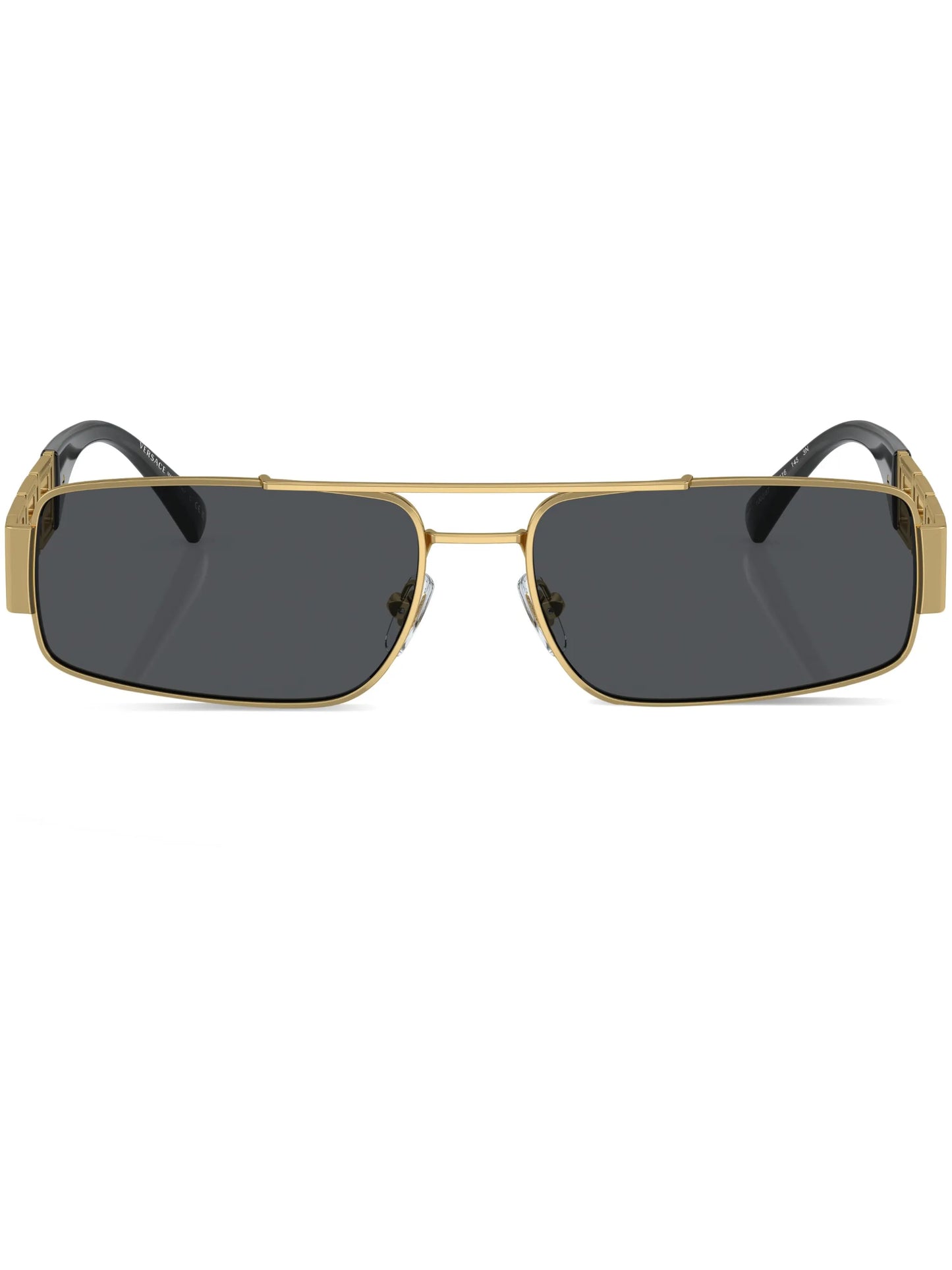 Greca-detail rectangle-frame sunglasses