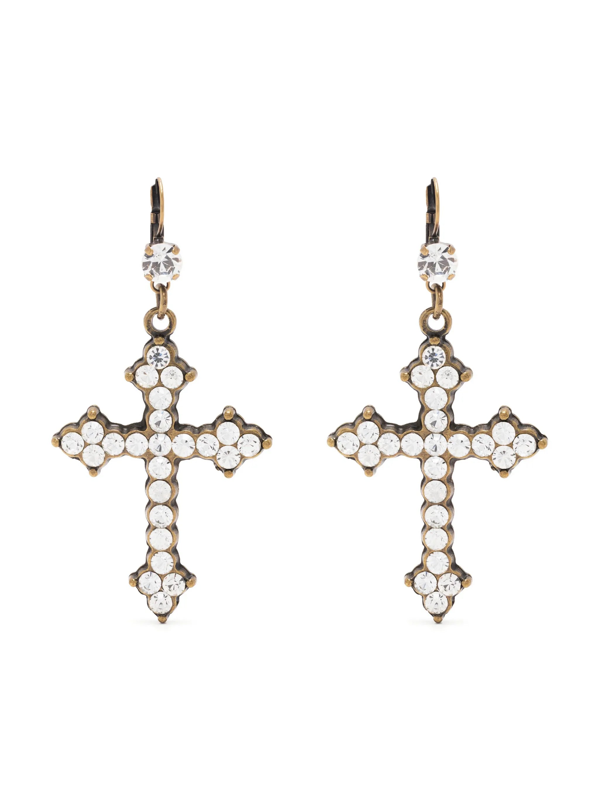 cross-detail earrings