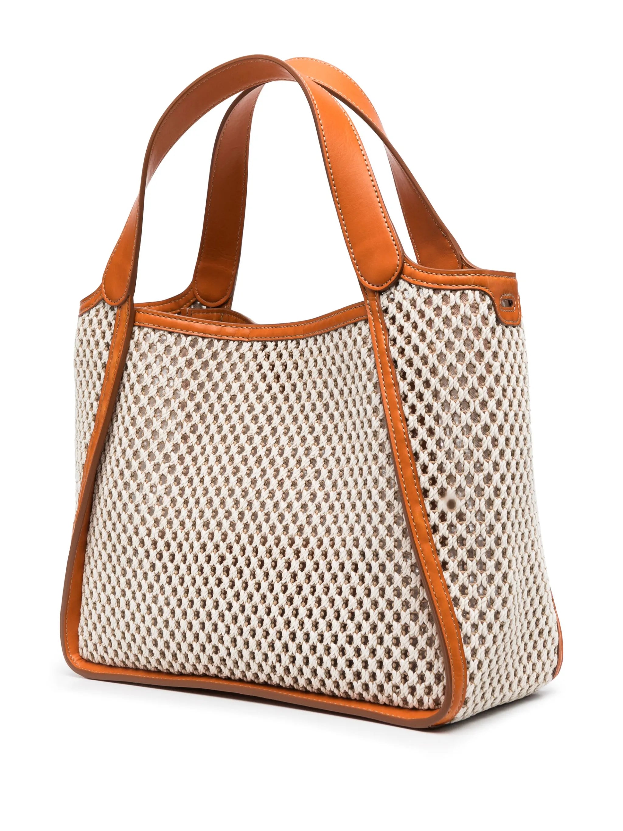 embroidered-logo rope tote bag