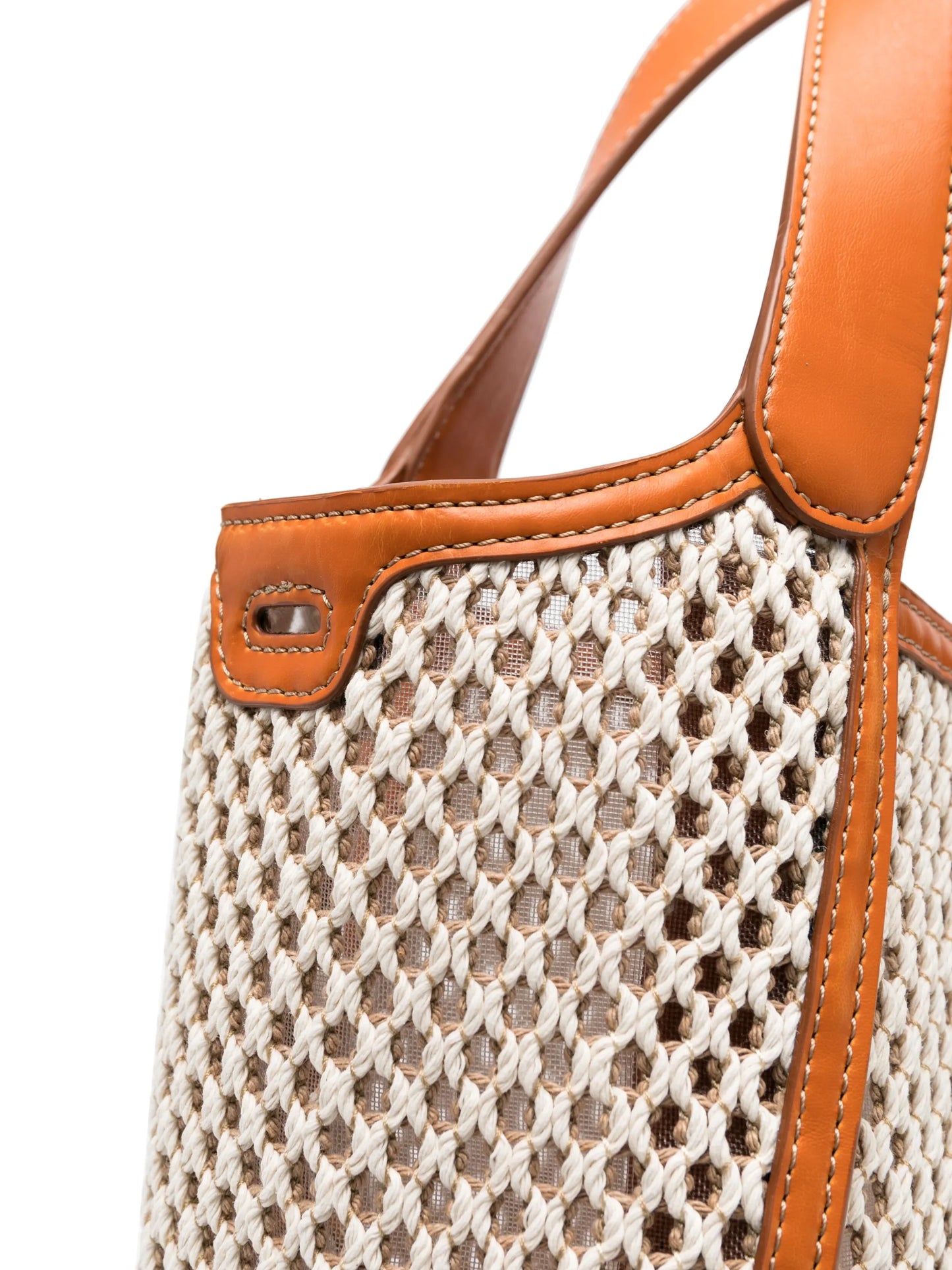 embroidered-logo rope tote bag