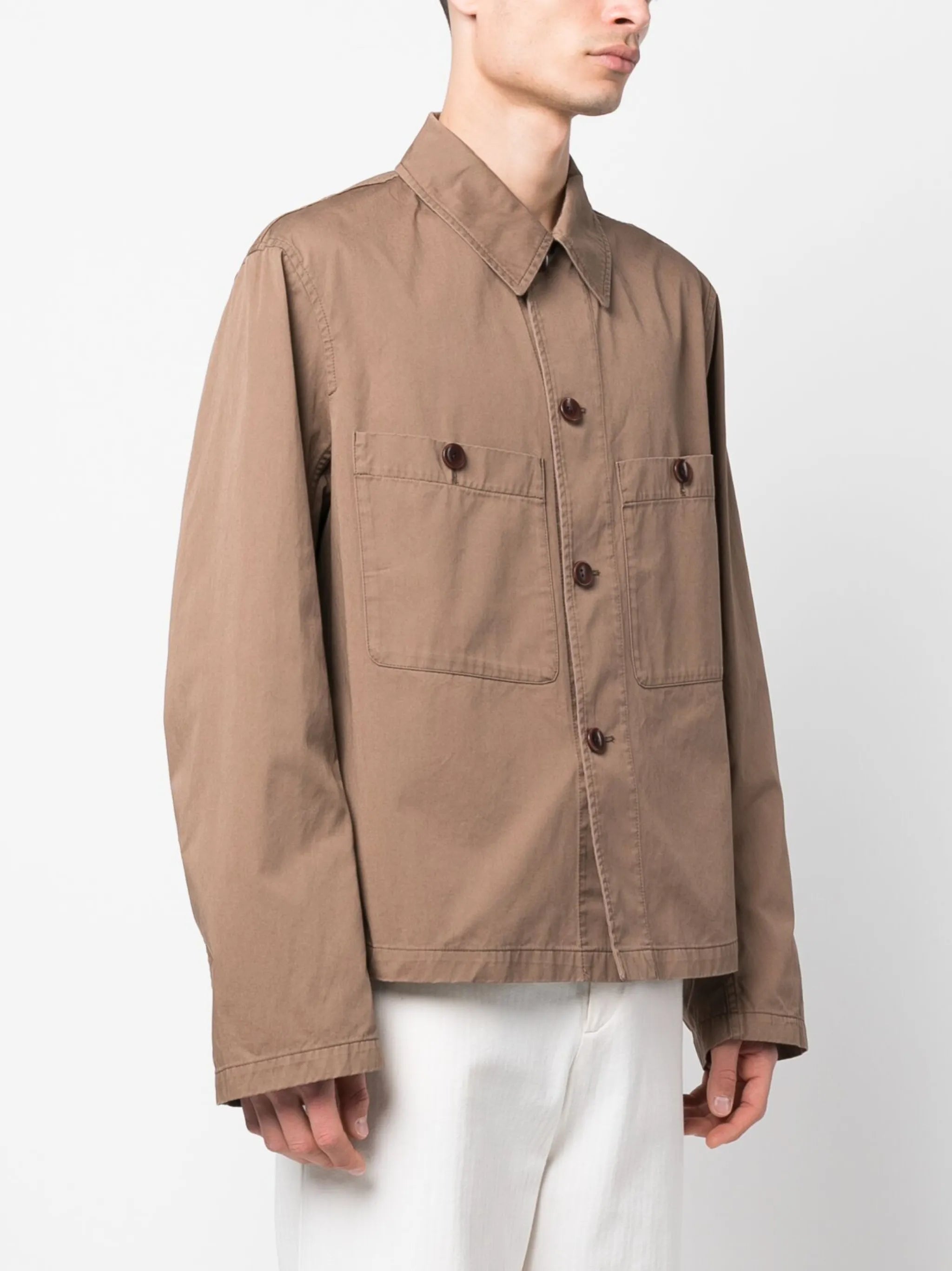military-inspired cotton overshirt