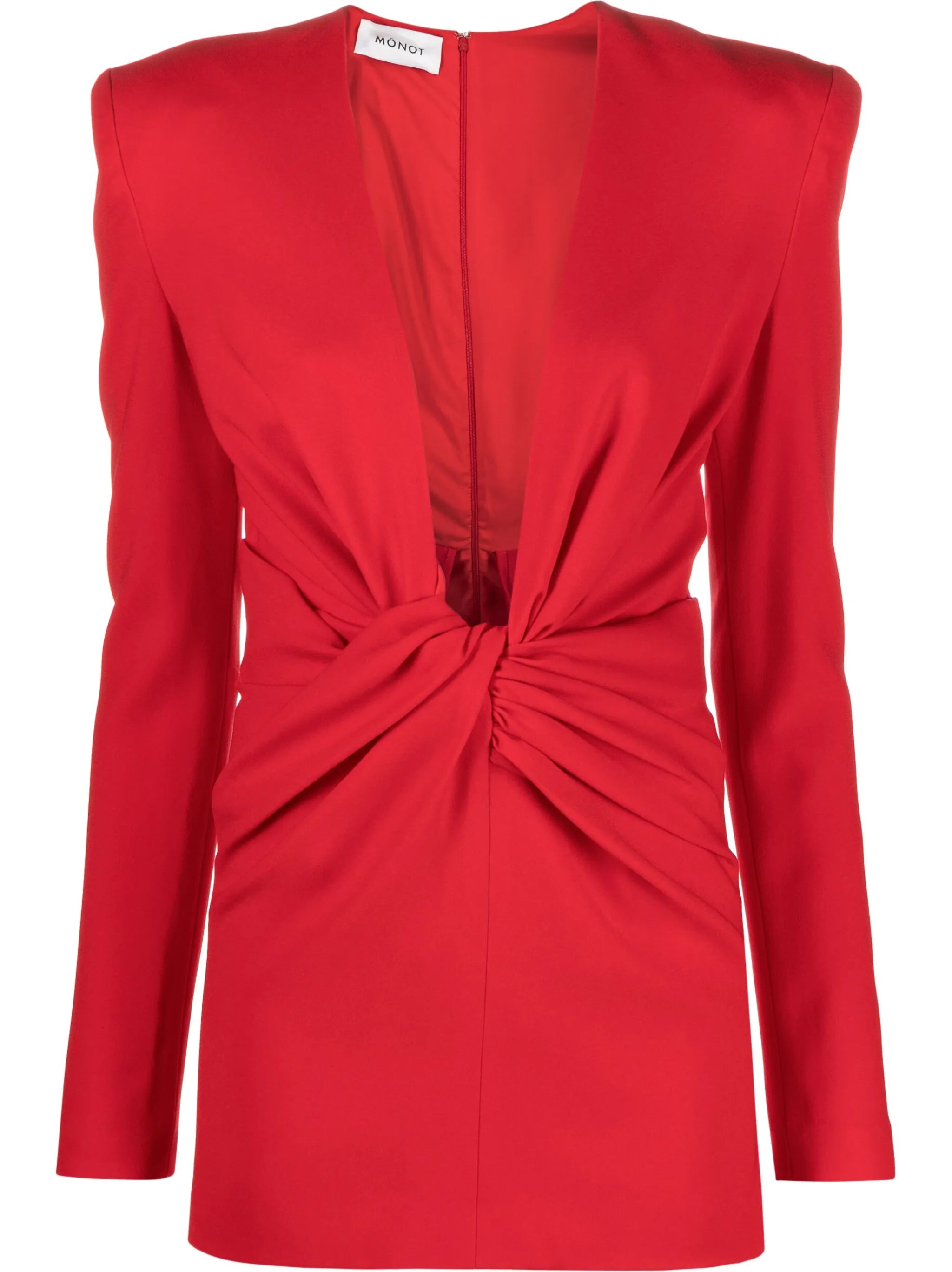 U-neck twist-detail minidress