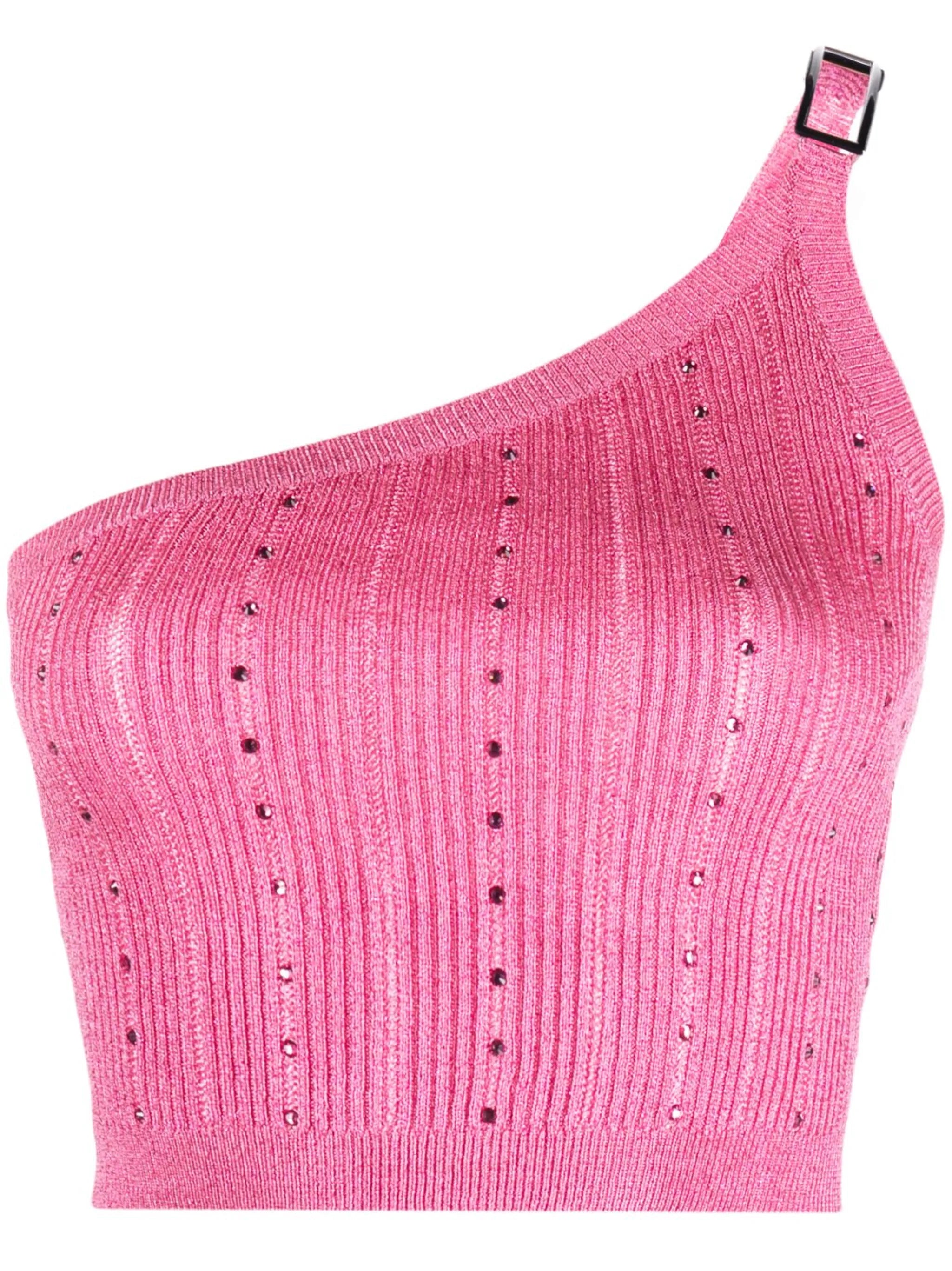 embellished one-shoulder top