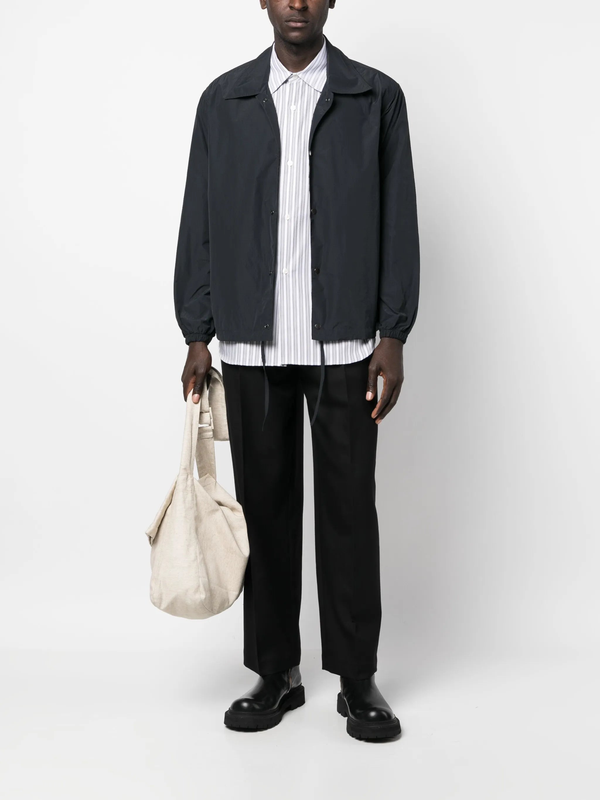 long-sleeved button-up shirt jacket