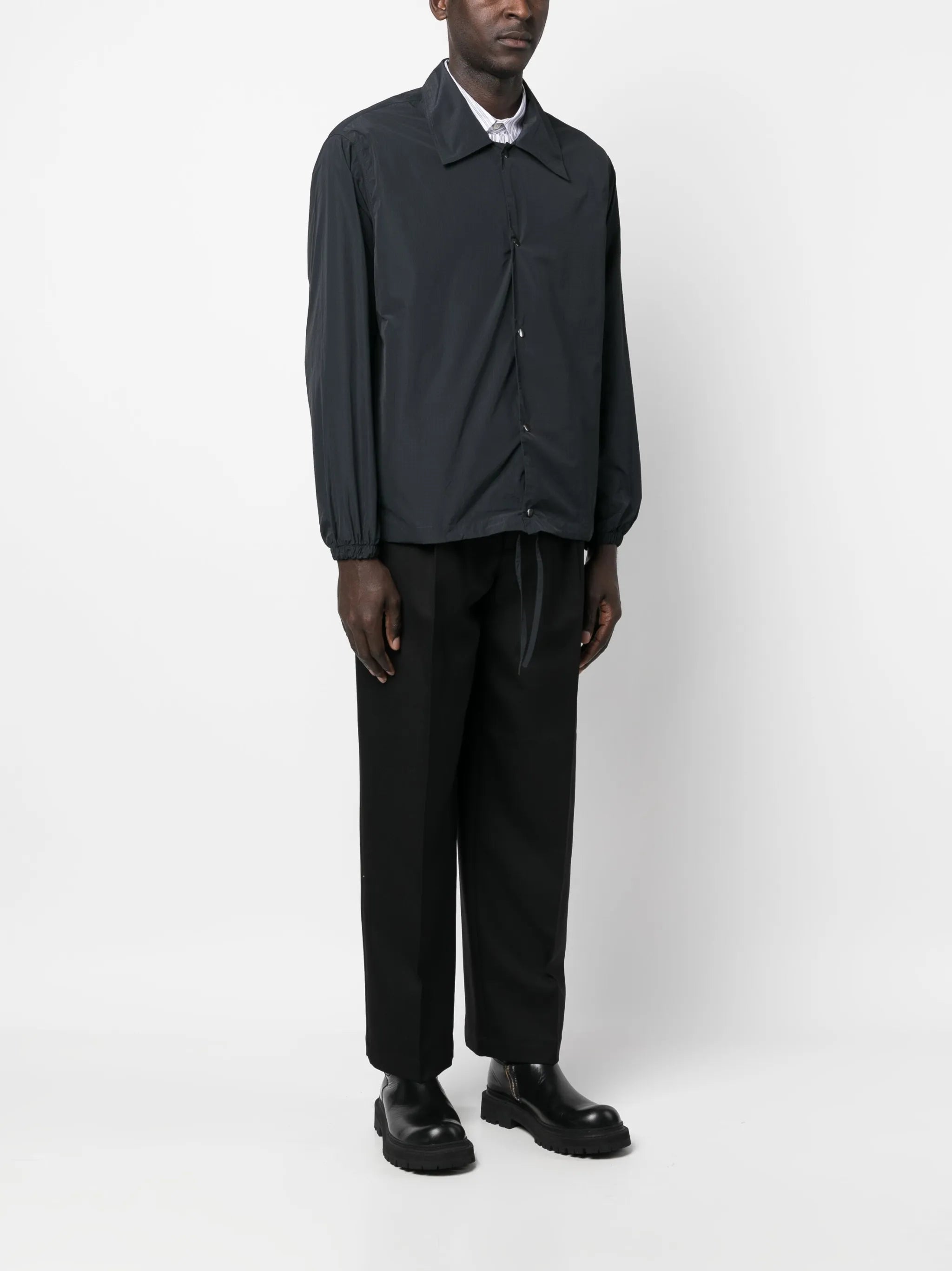 long-sleeved button-up shirt jacket