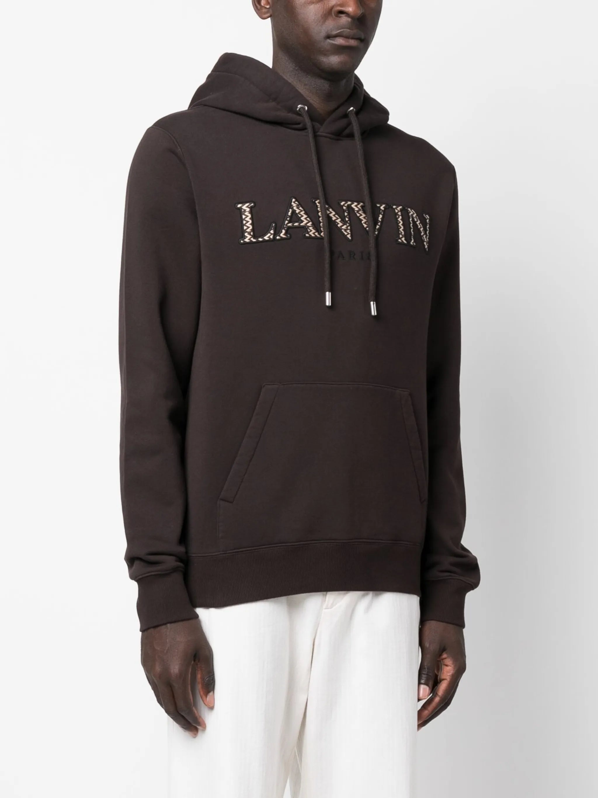 embroidered-logo cotton hoodie