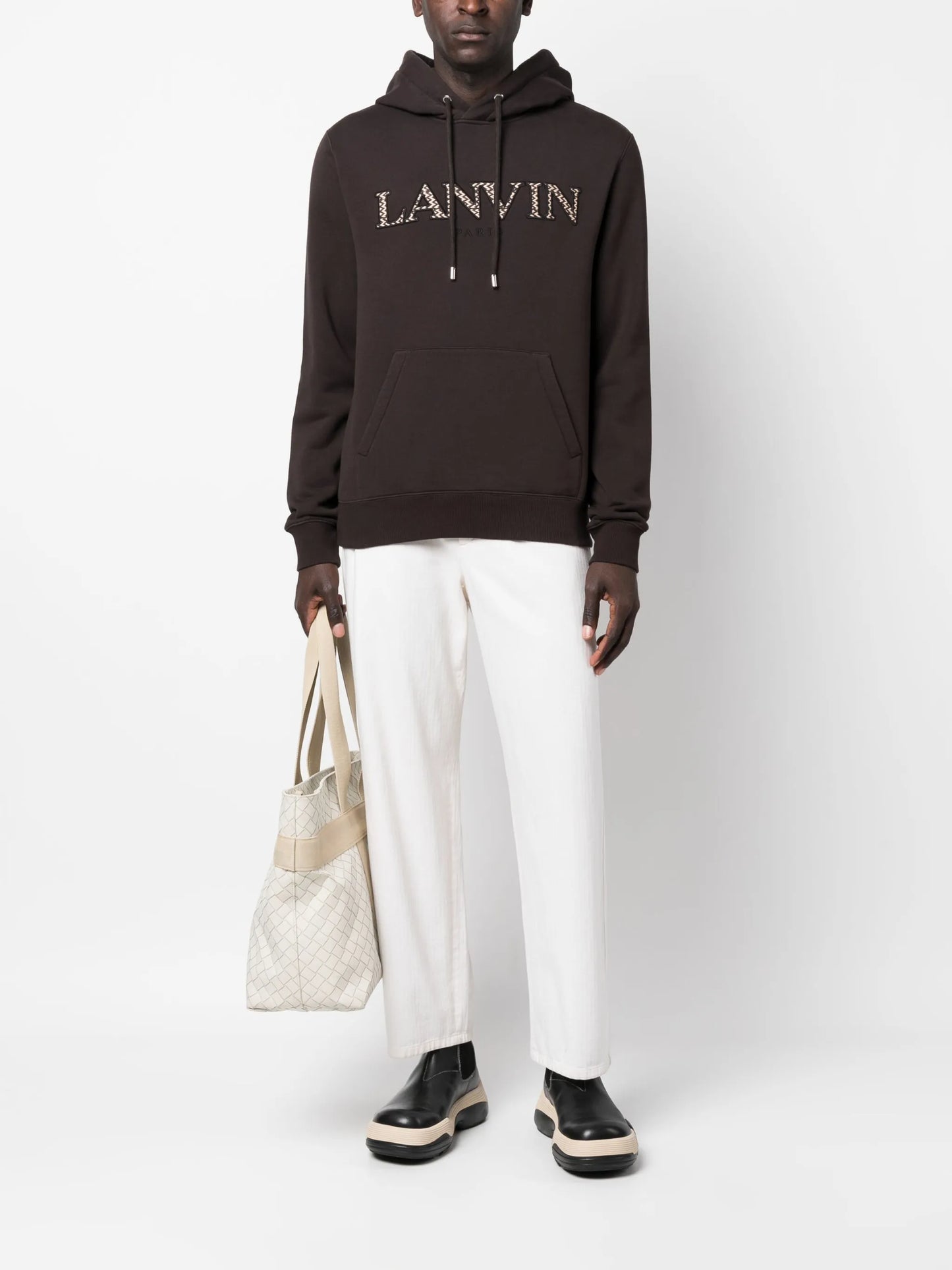 embroidered-logo cotton hoodie