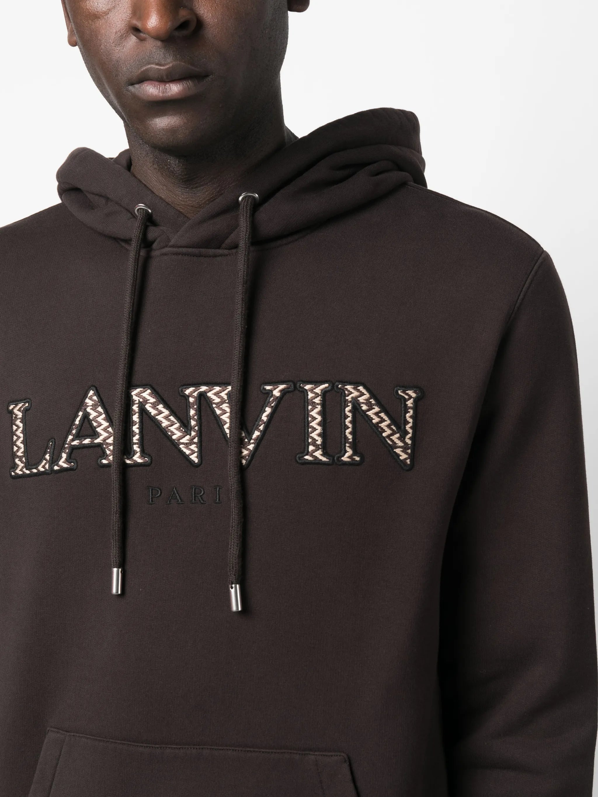 embroidered-logo cotton hoodie