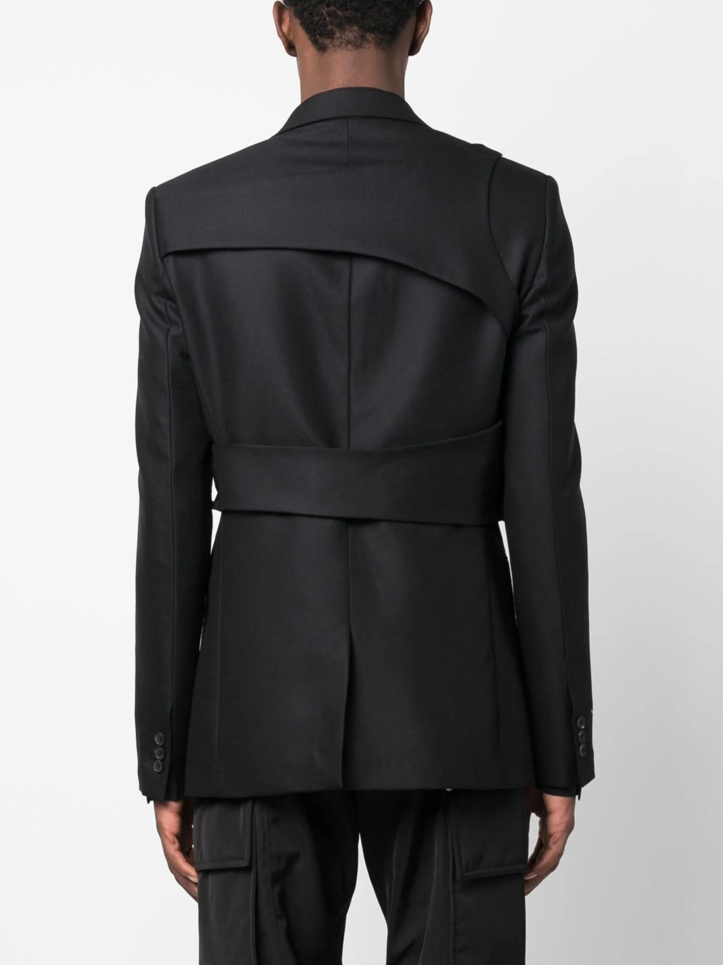 carabiner-detail striped blazer