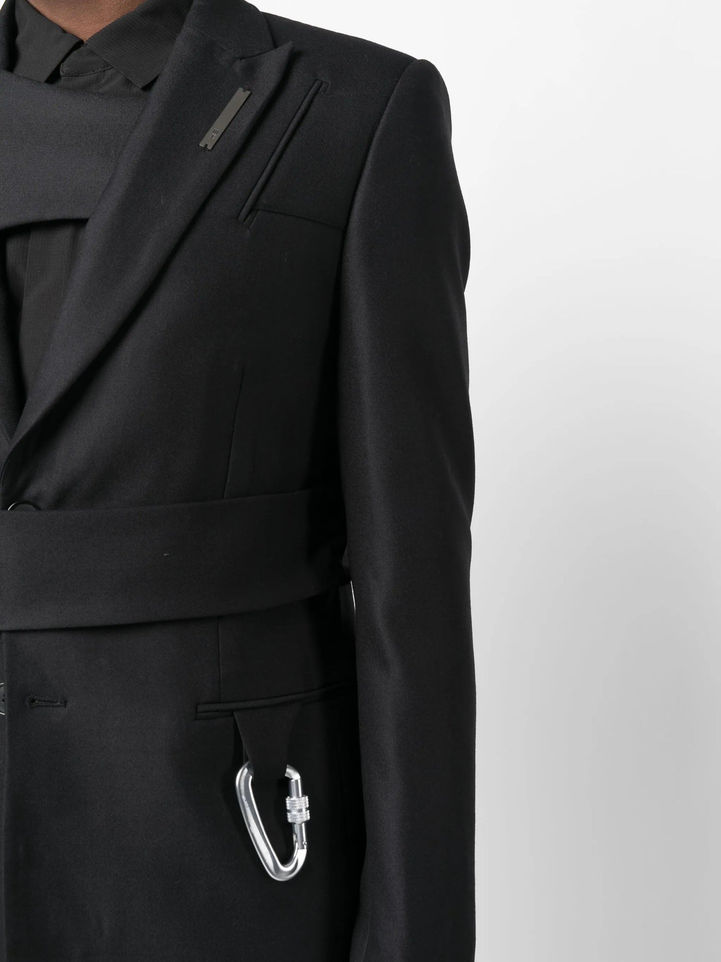 carabiner-detail striped blazer