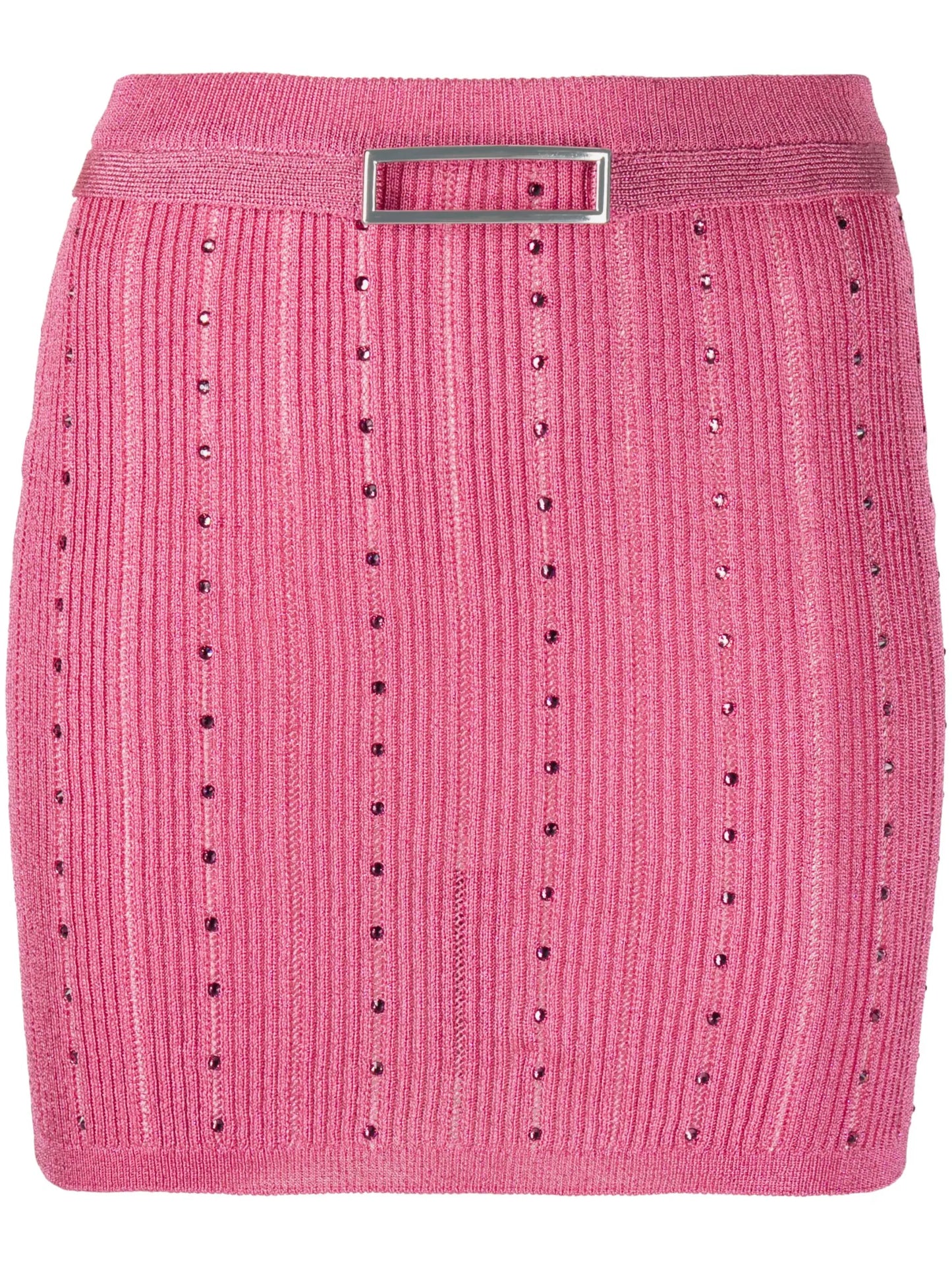 embellished knitted miniskirt