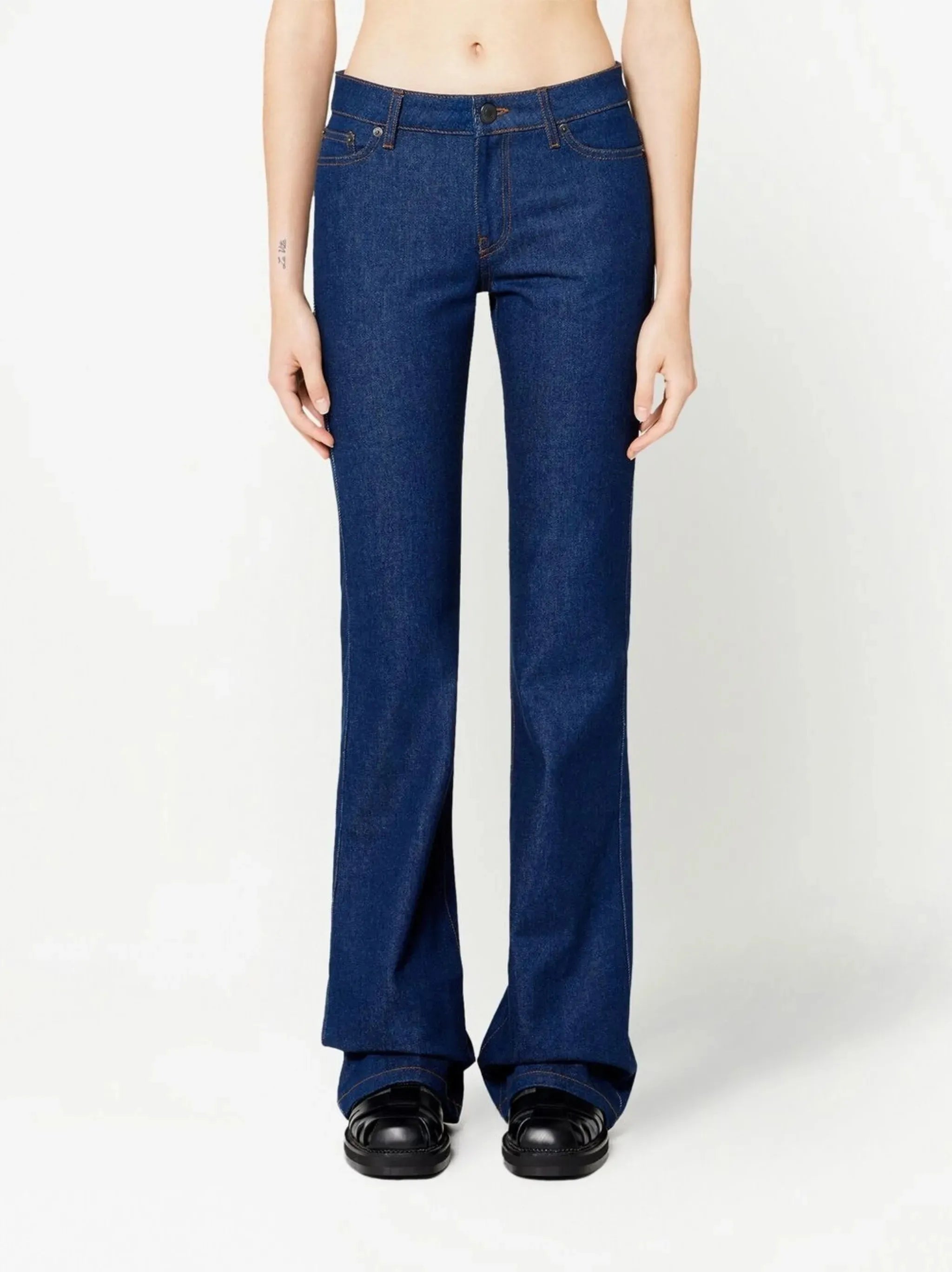 mid-rise bootcut jeans