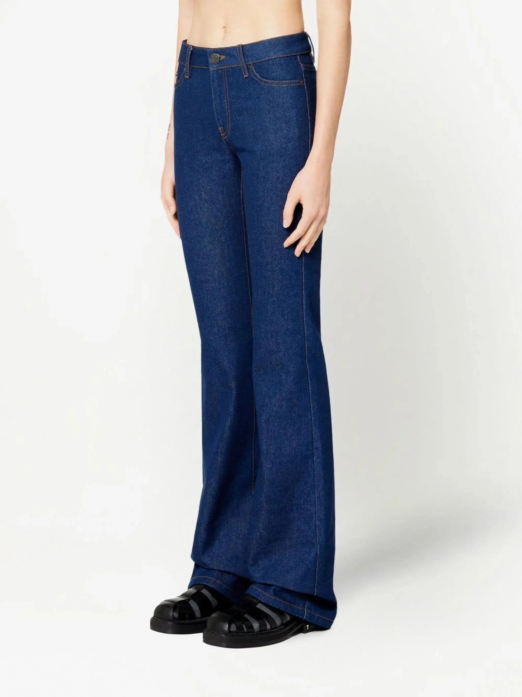 mid-rise bootcut jeans