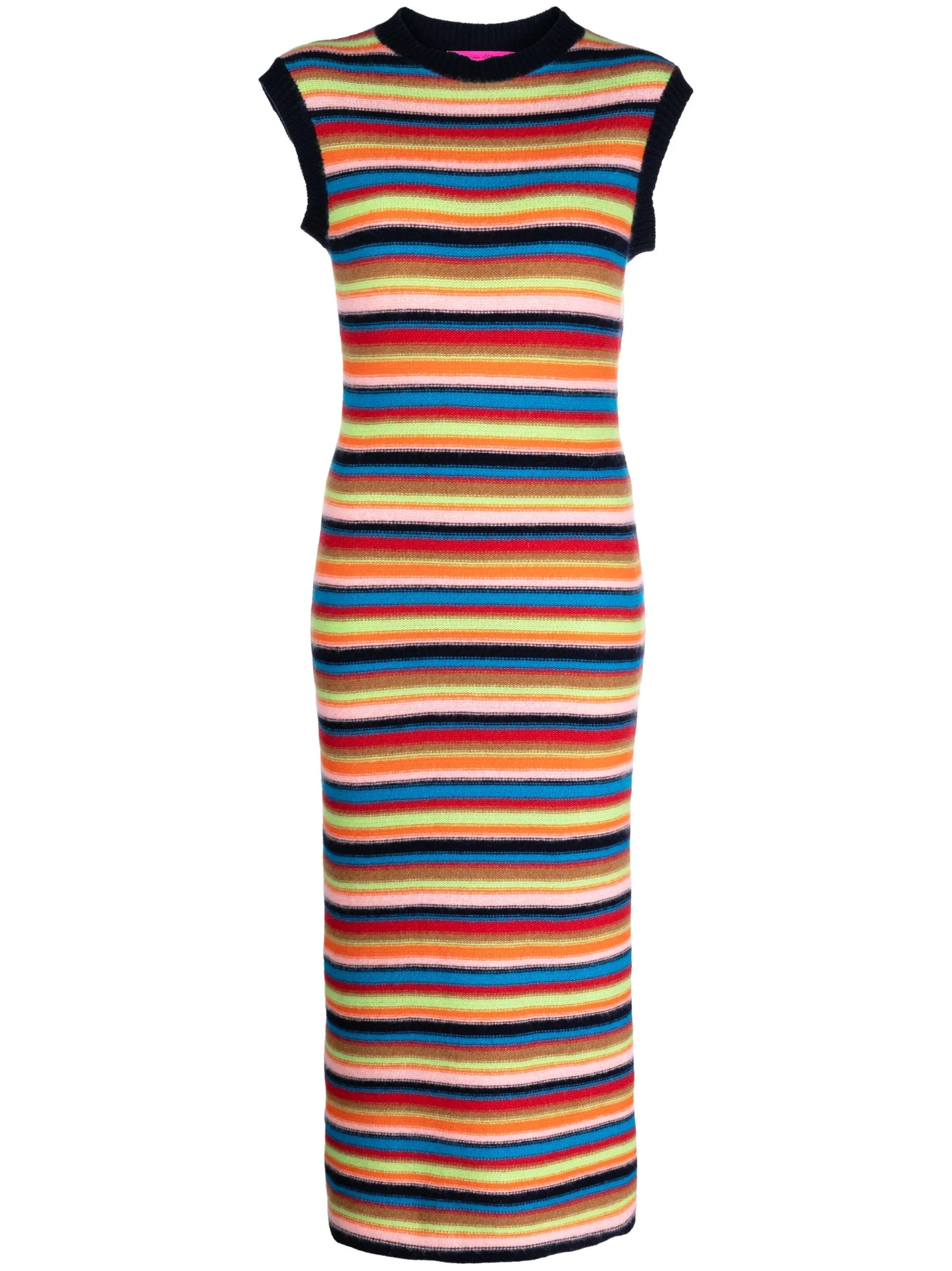 striped cashmere knit dress