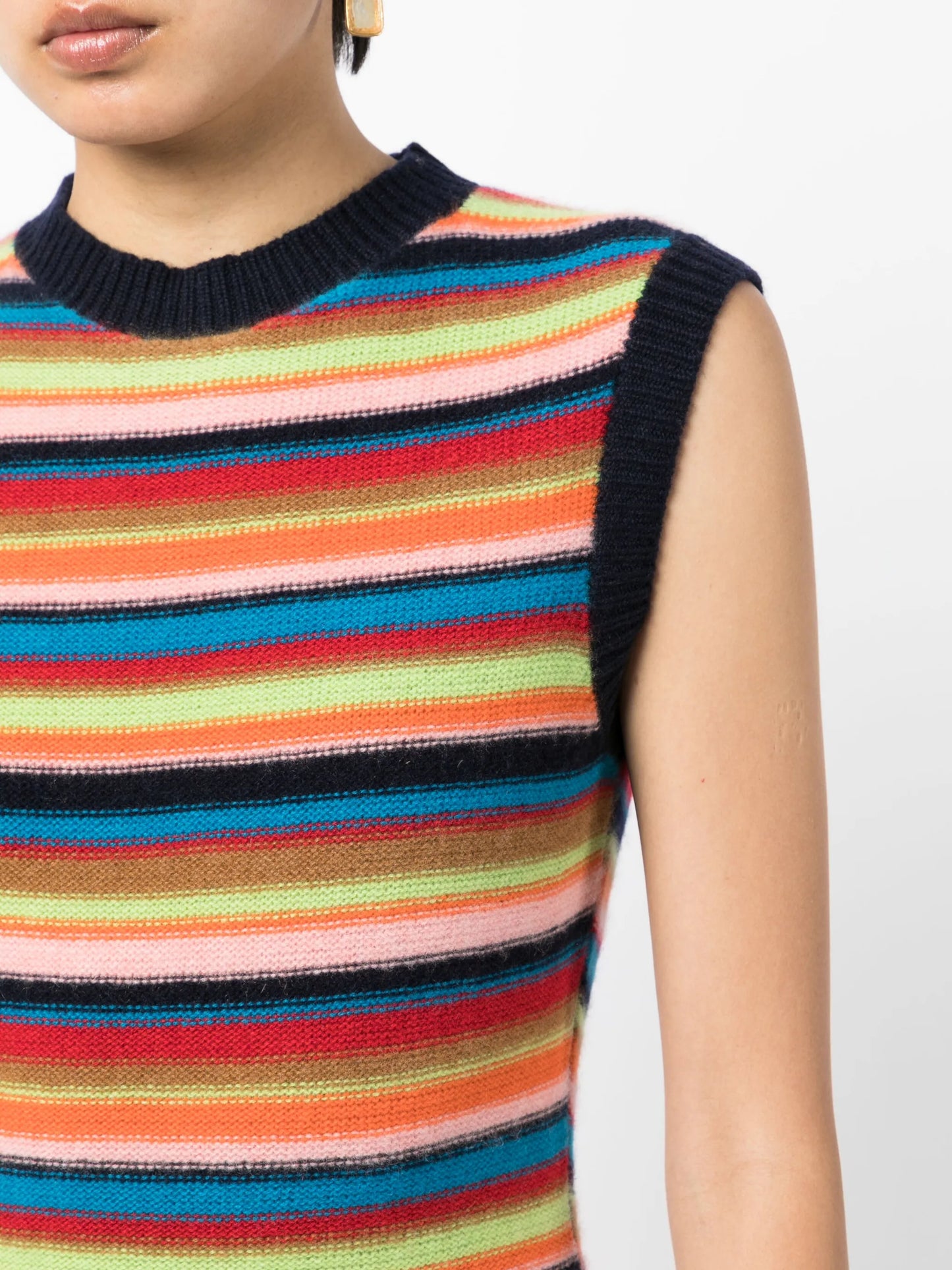 striped cashmere knit dress