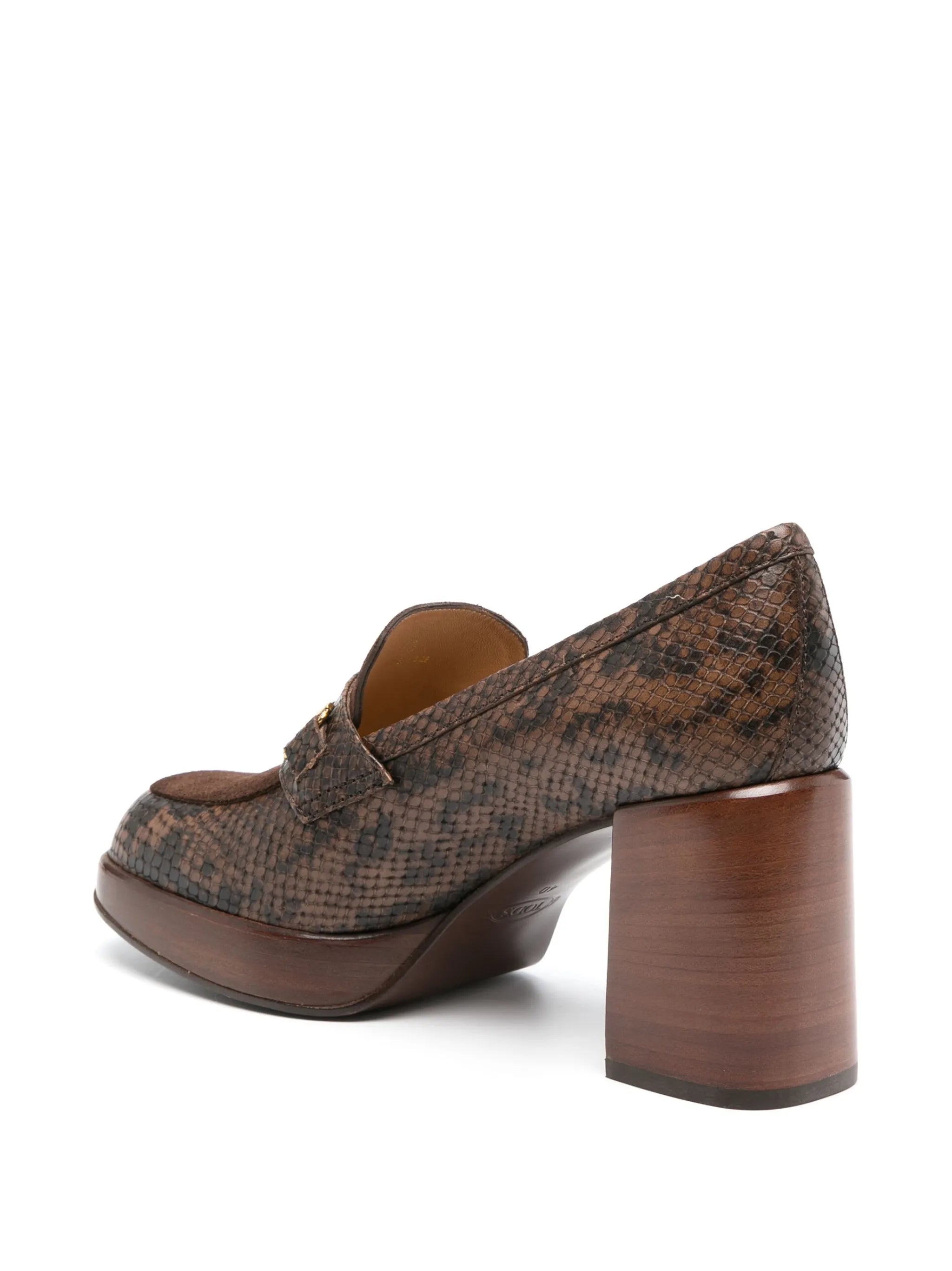 80mm crocodile-effect leather pumps