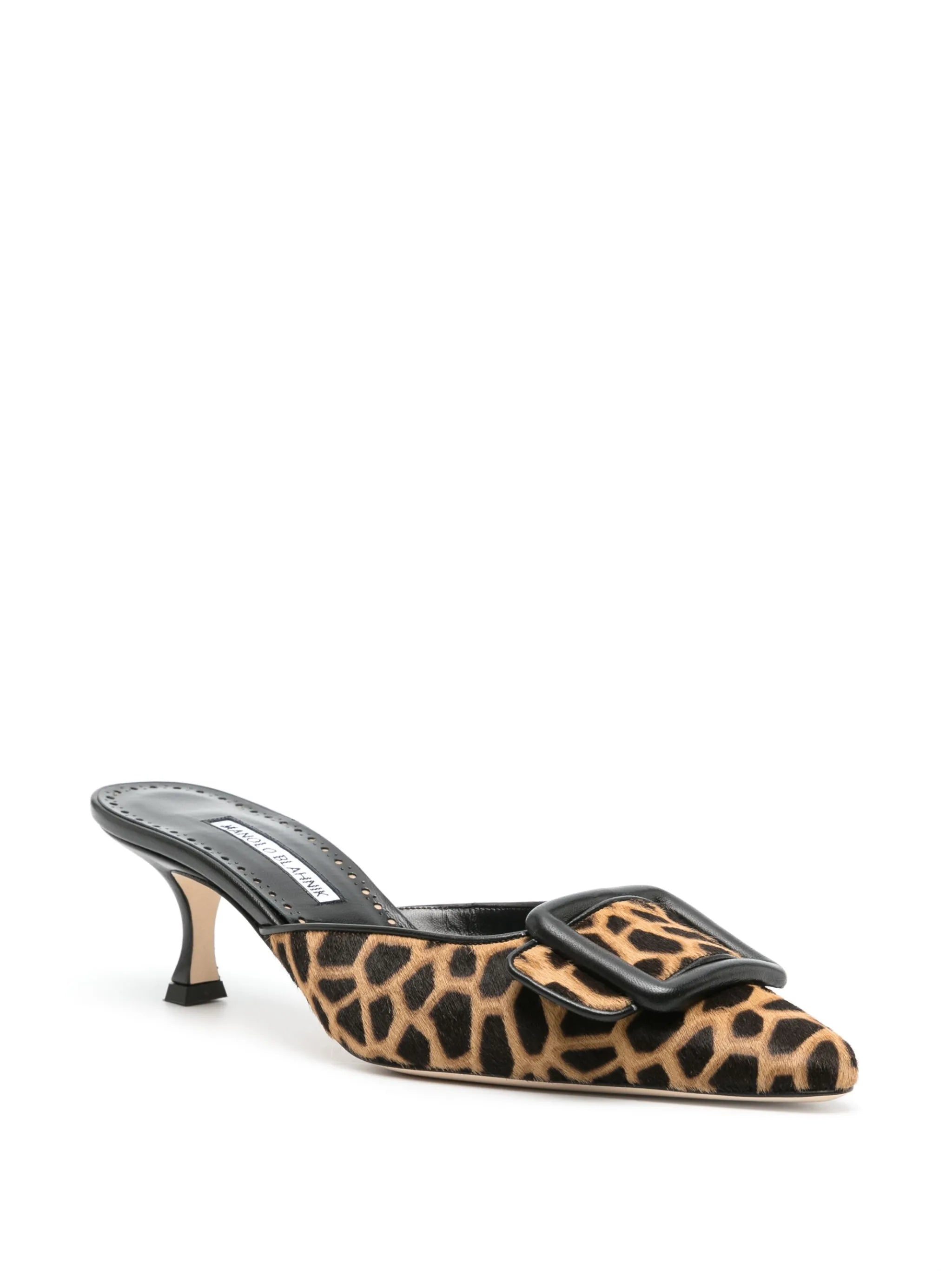 Maysale 50mm leopard-print mules