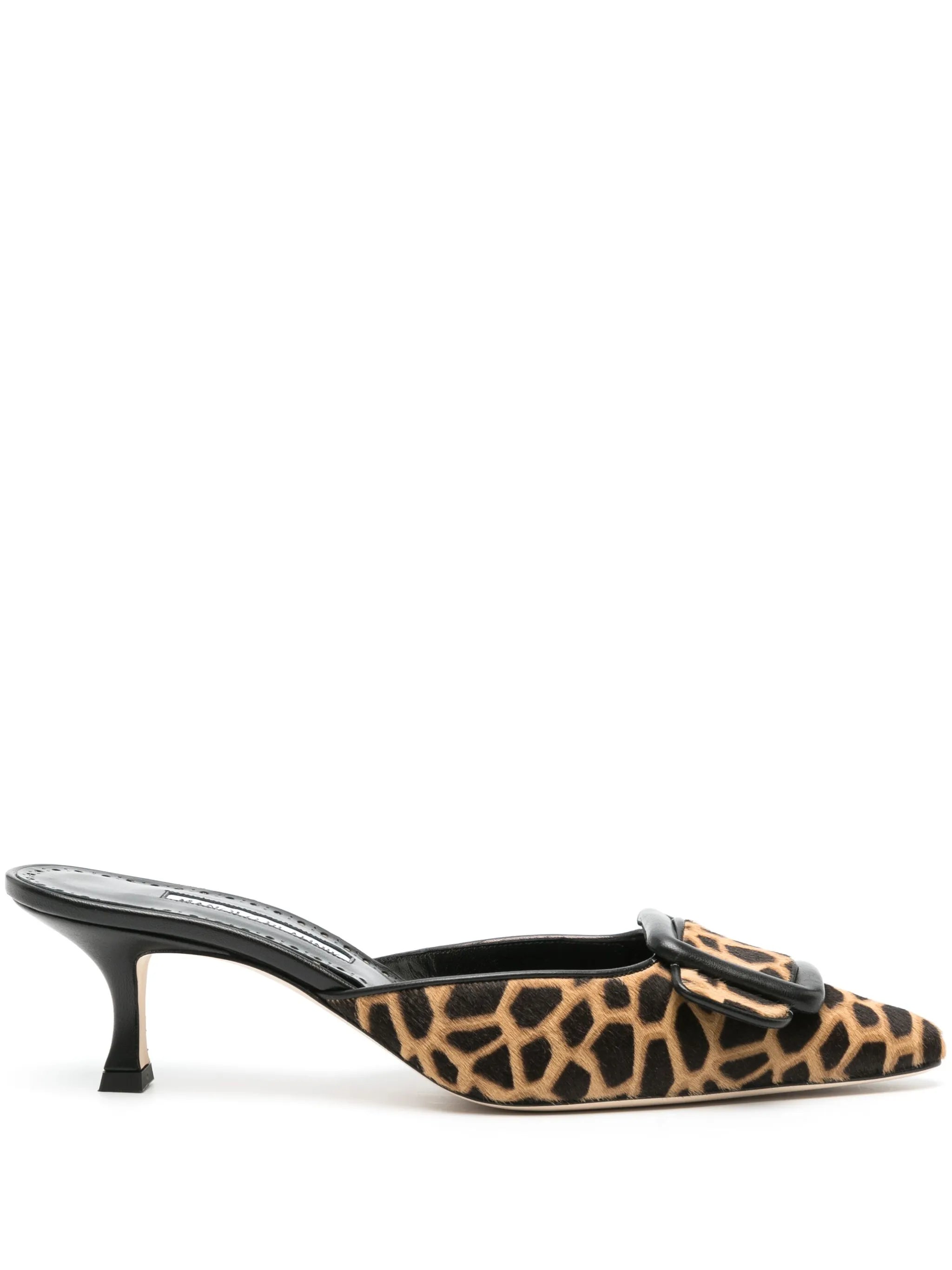 Maysale 50mm leopard-print mules