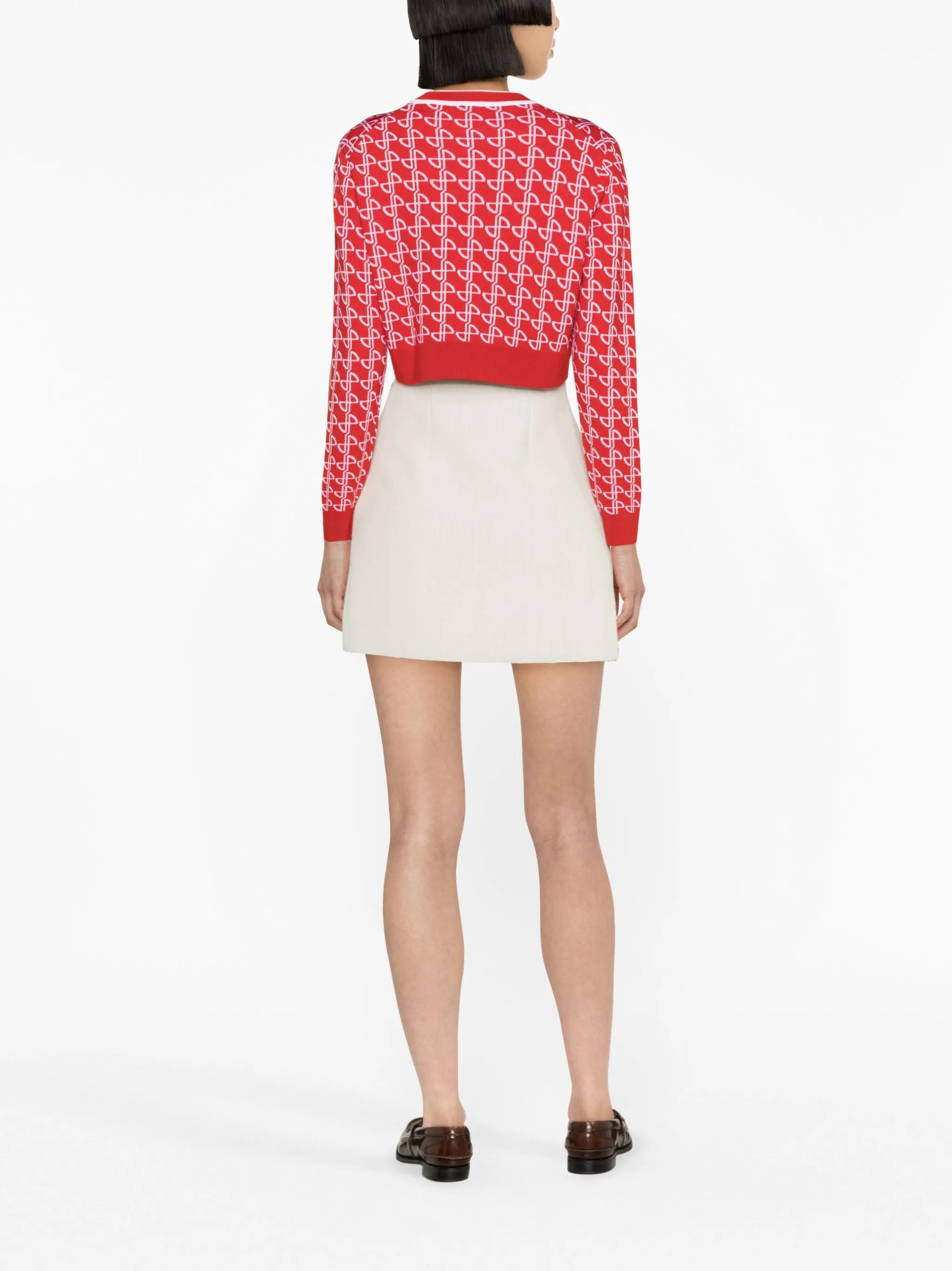 logo-jacquard merino wool jumper