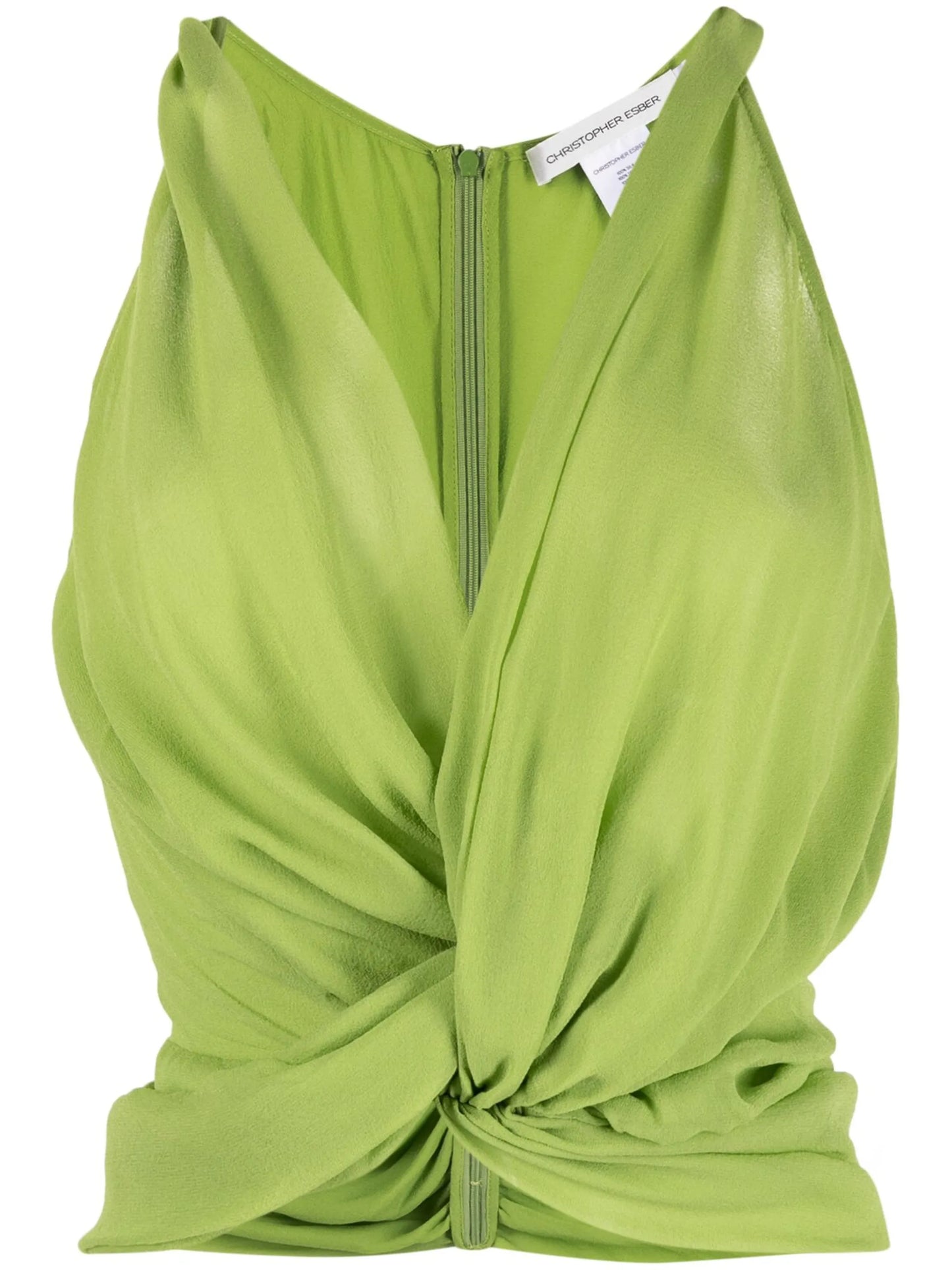 Springs twist-front silk top