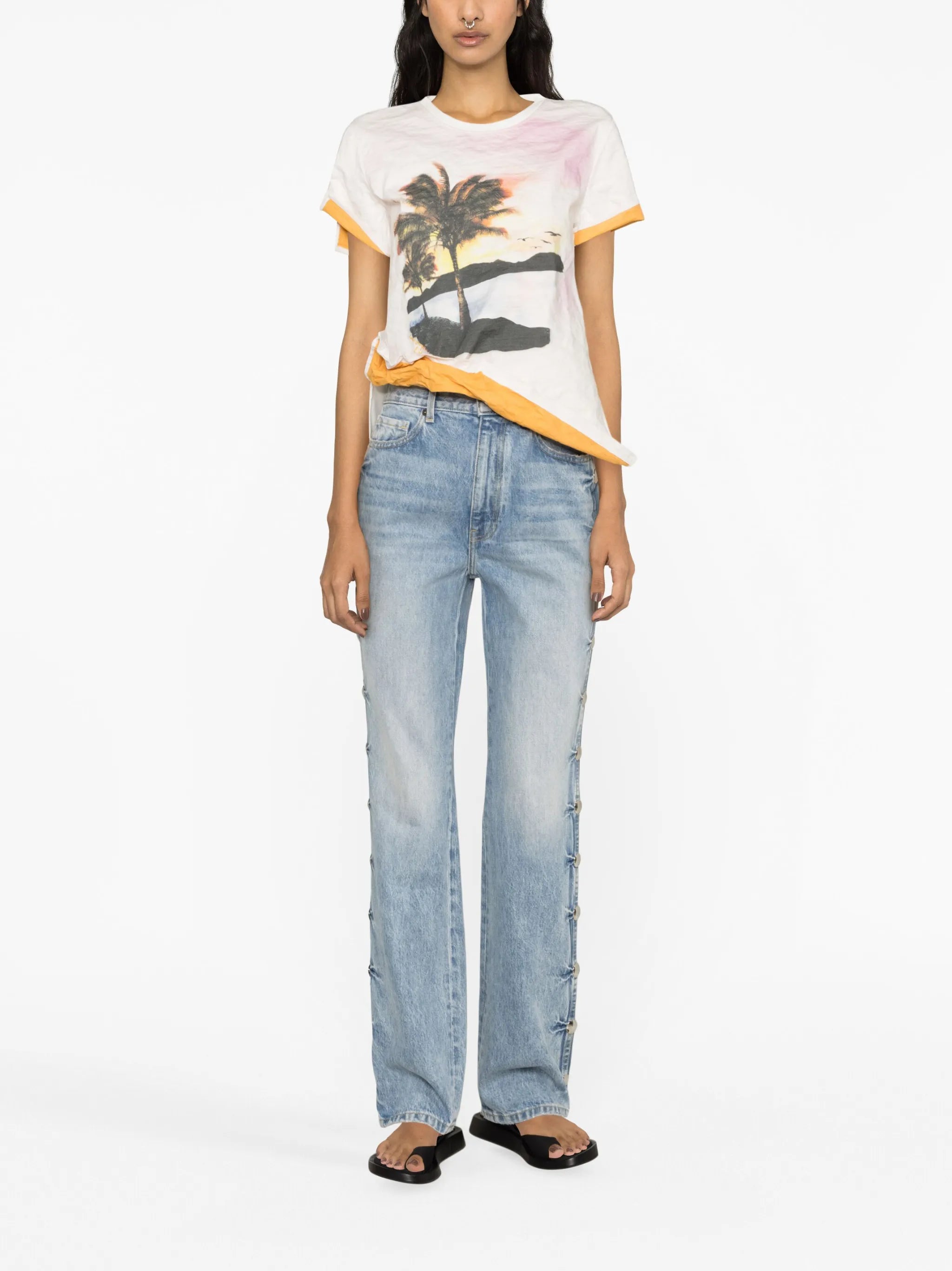 Lost Souvenir-print crushed cotton T-shirt