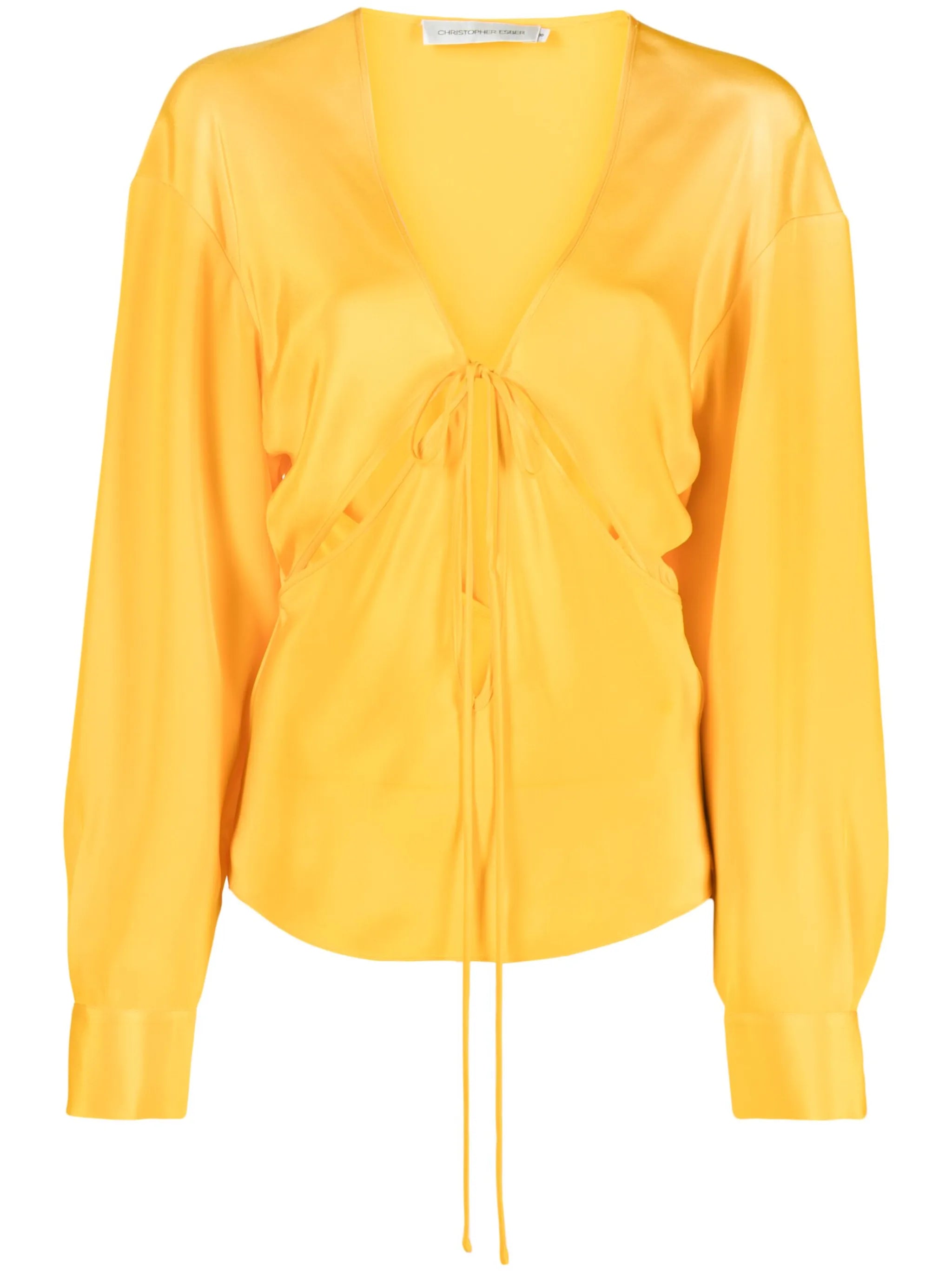 Triquetra cut-out silk blouse