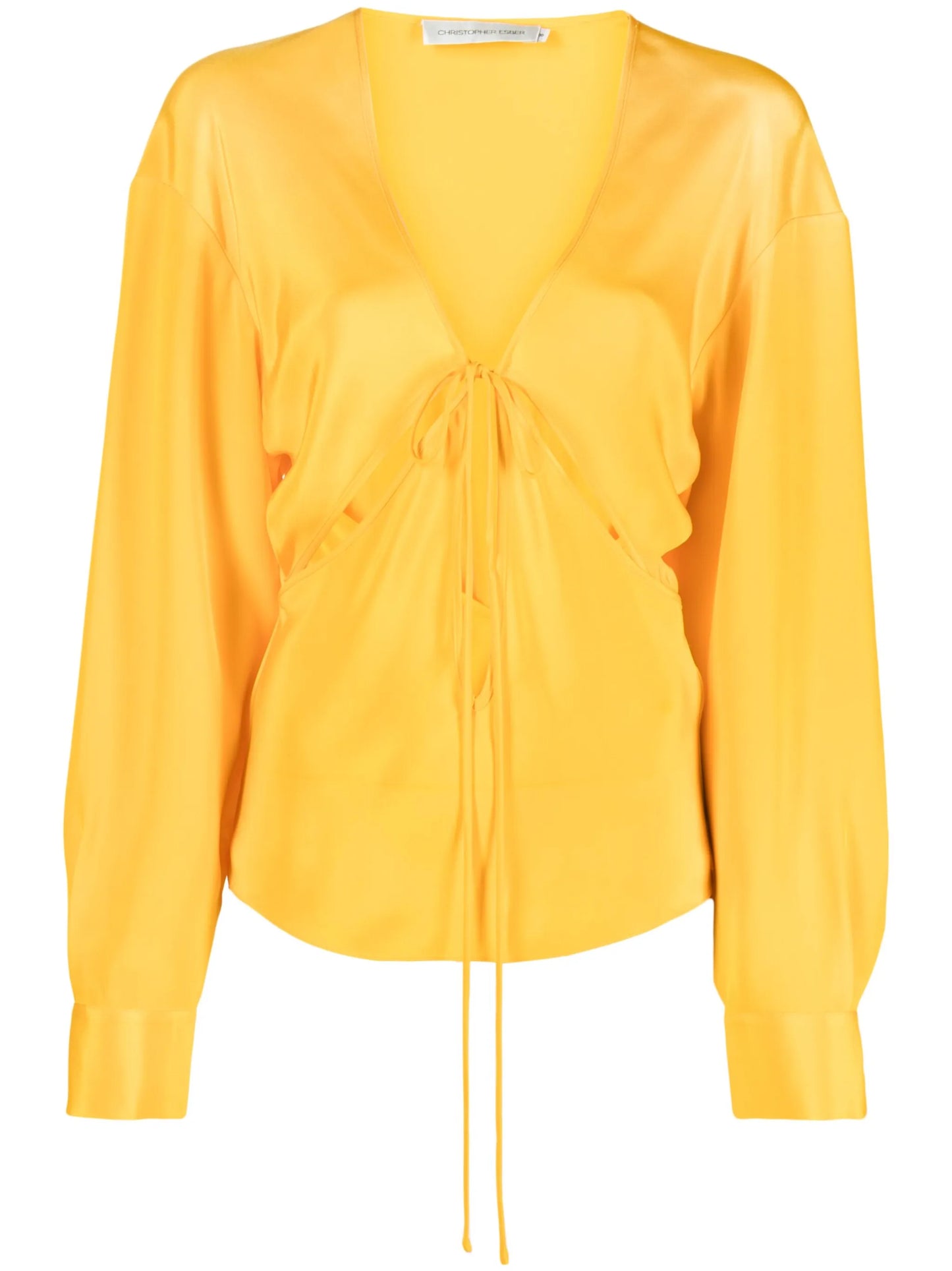 Triquetra cut-out silk blouse
