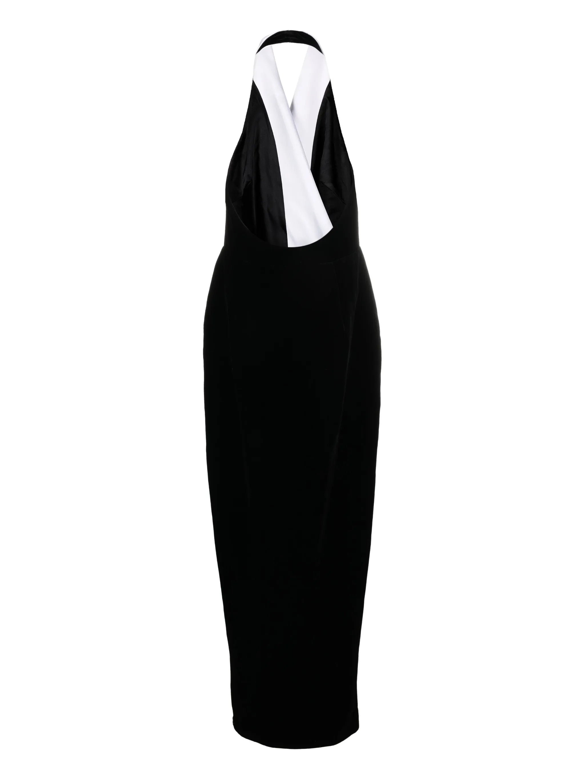 halterneck velvet maxi dress