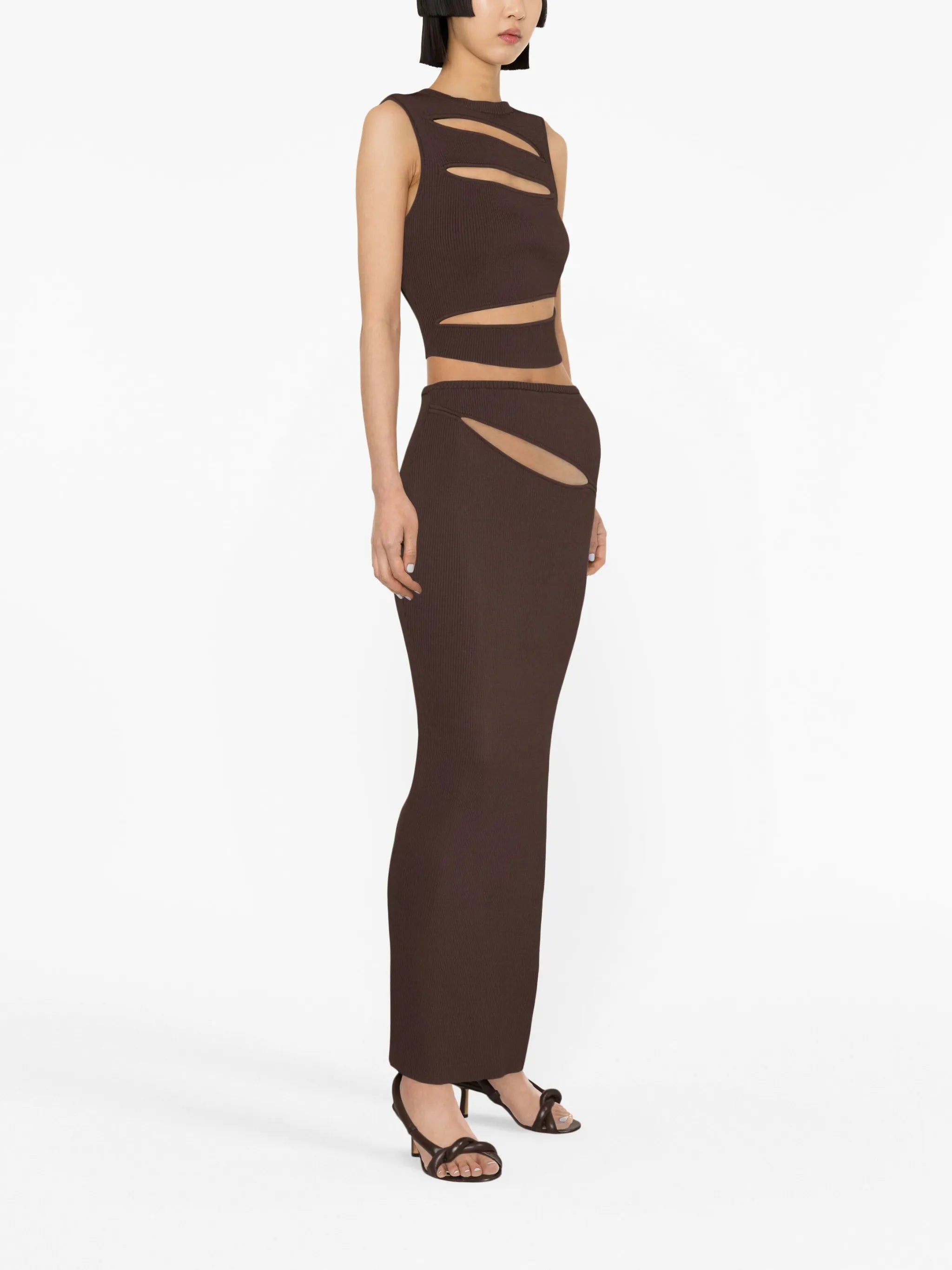 slash-detail maxi skirt