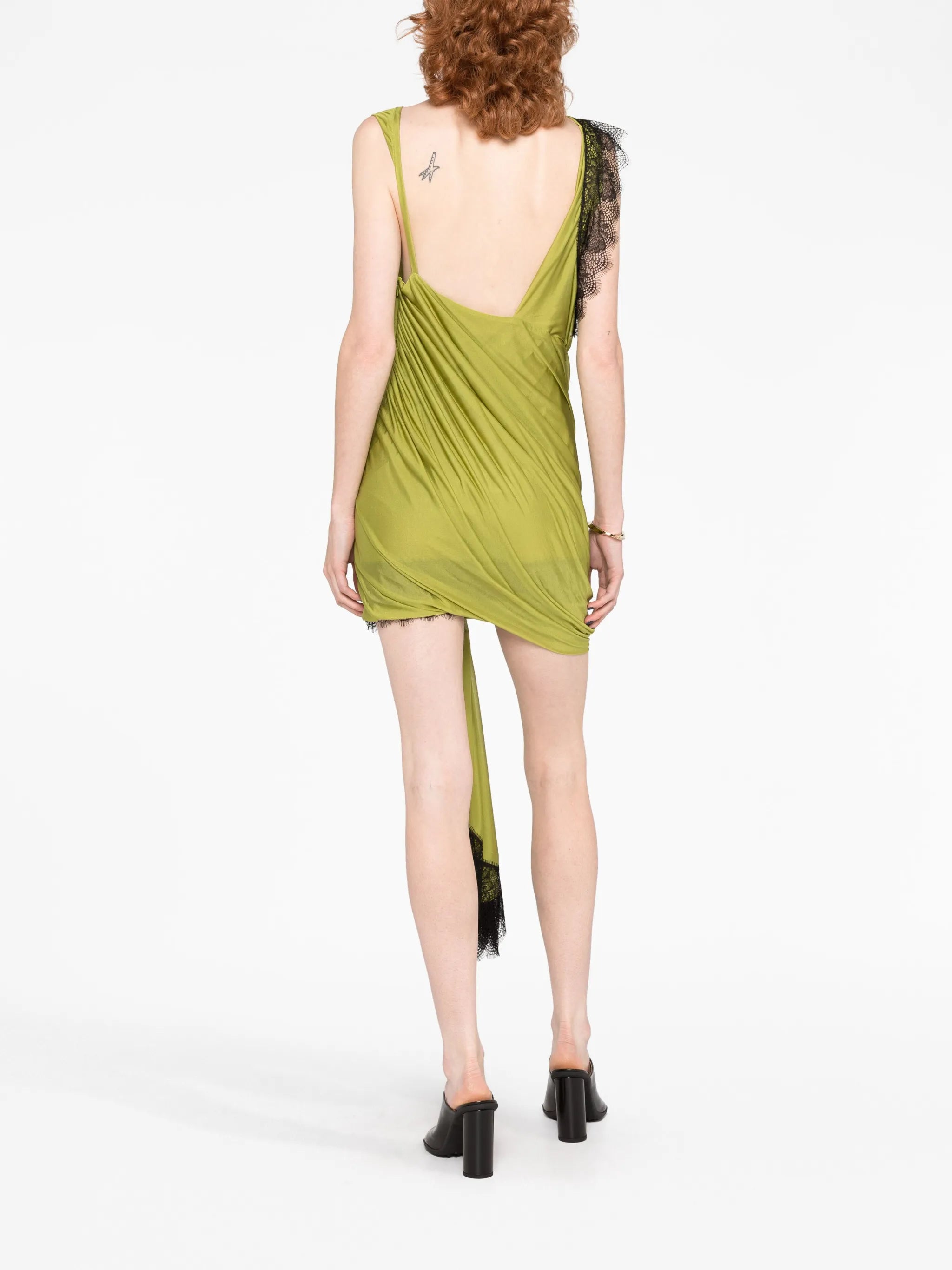 Galathea lace-trim minidress