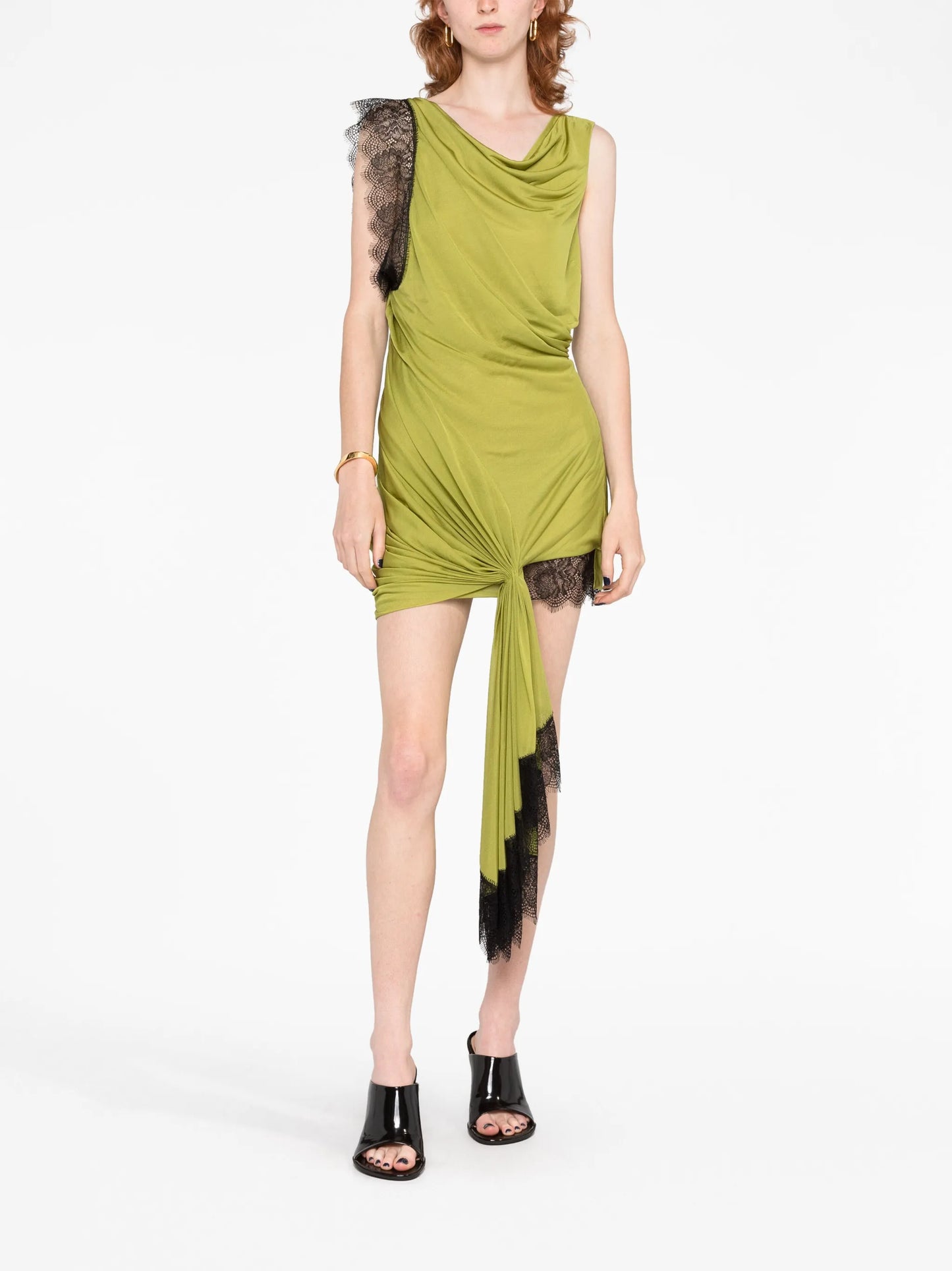 Galathea lace-trim minidress