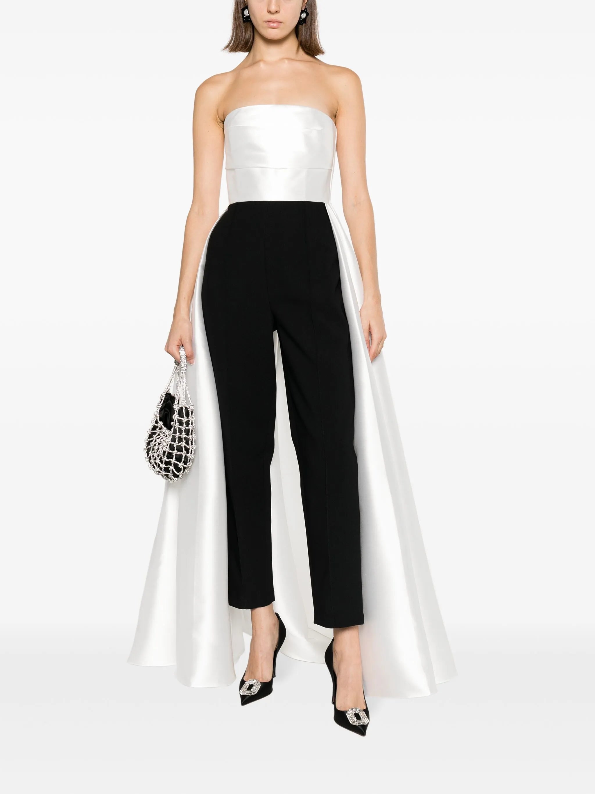 Astra strapless draped jumpsuit