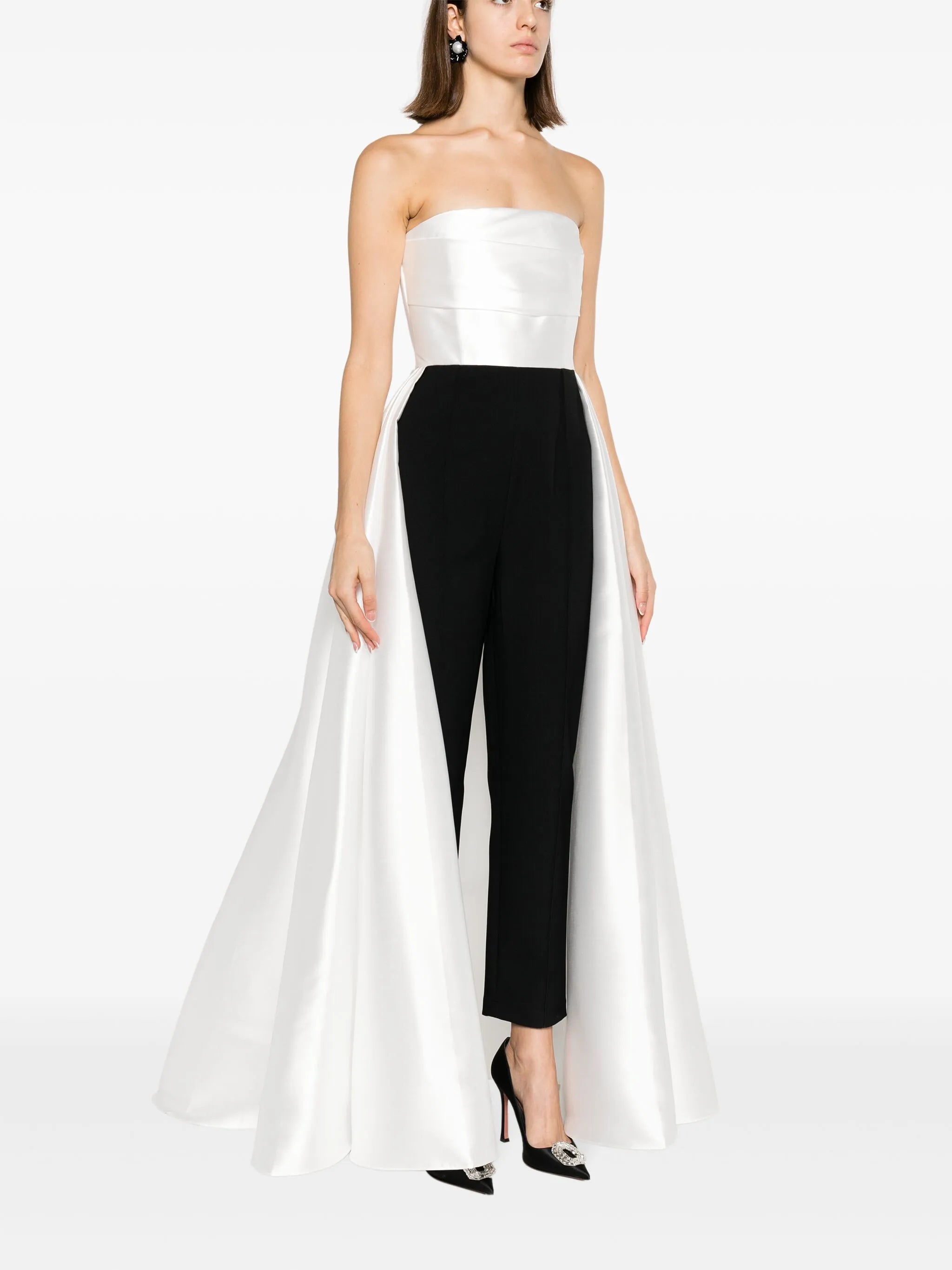 Astra strapless draped jumpsuit