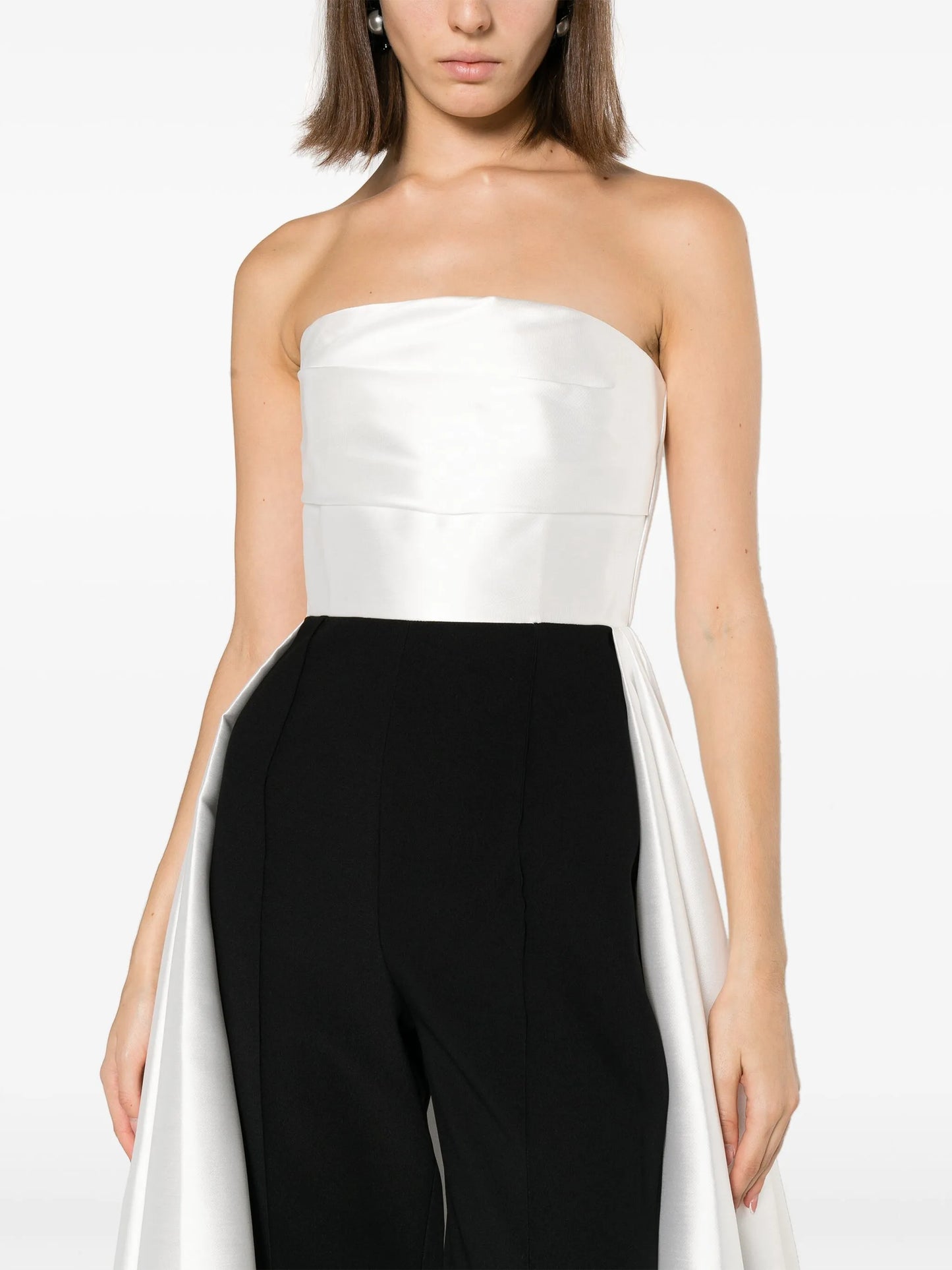 Astra strapless draped jumpsuit