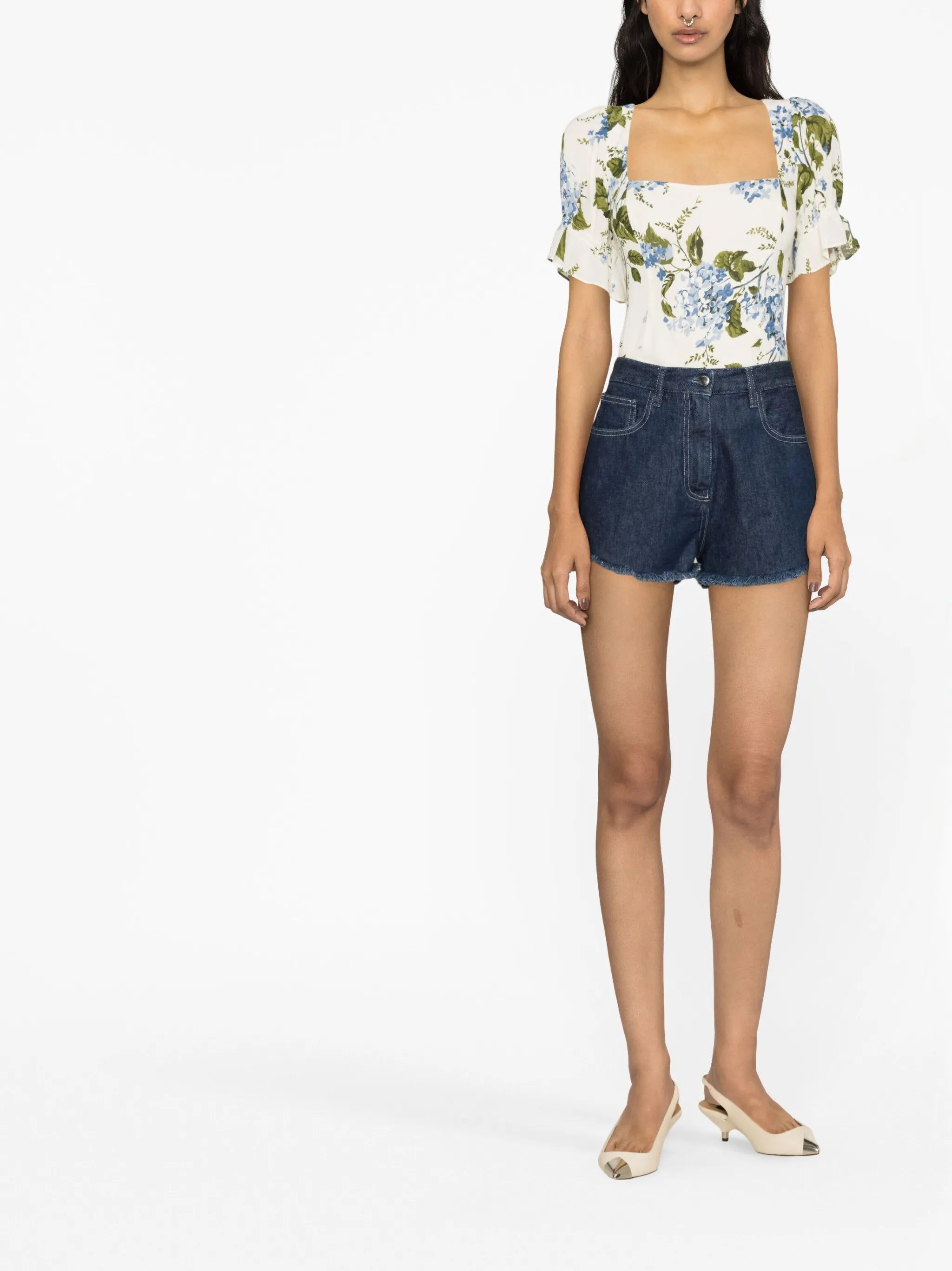 Constance floral-print top
