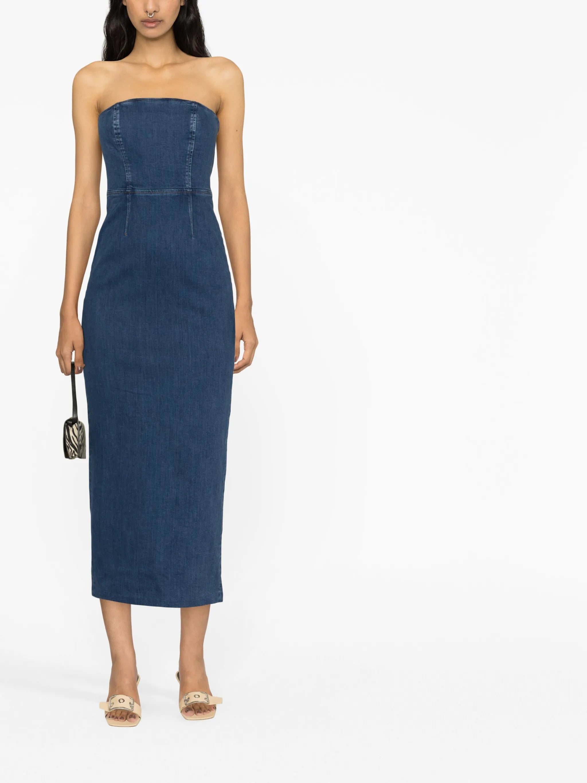 Eugenia denim strapless dress