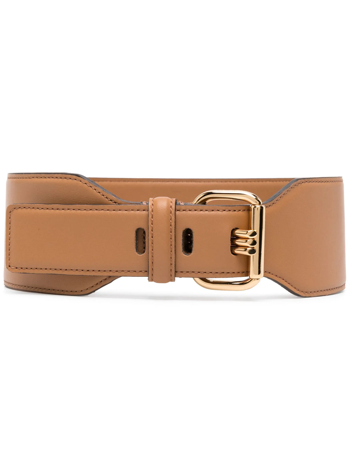 logo-buckle leather belt