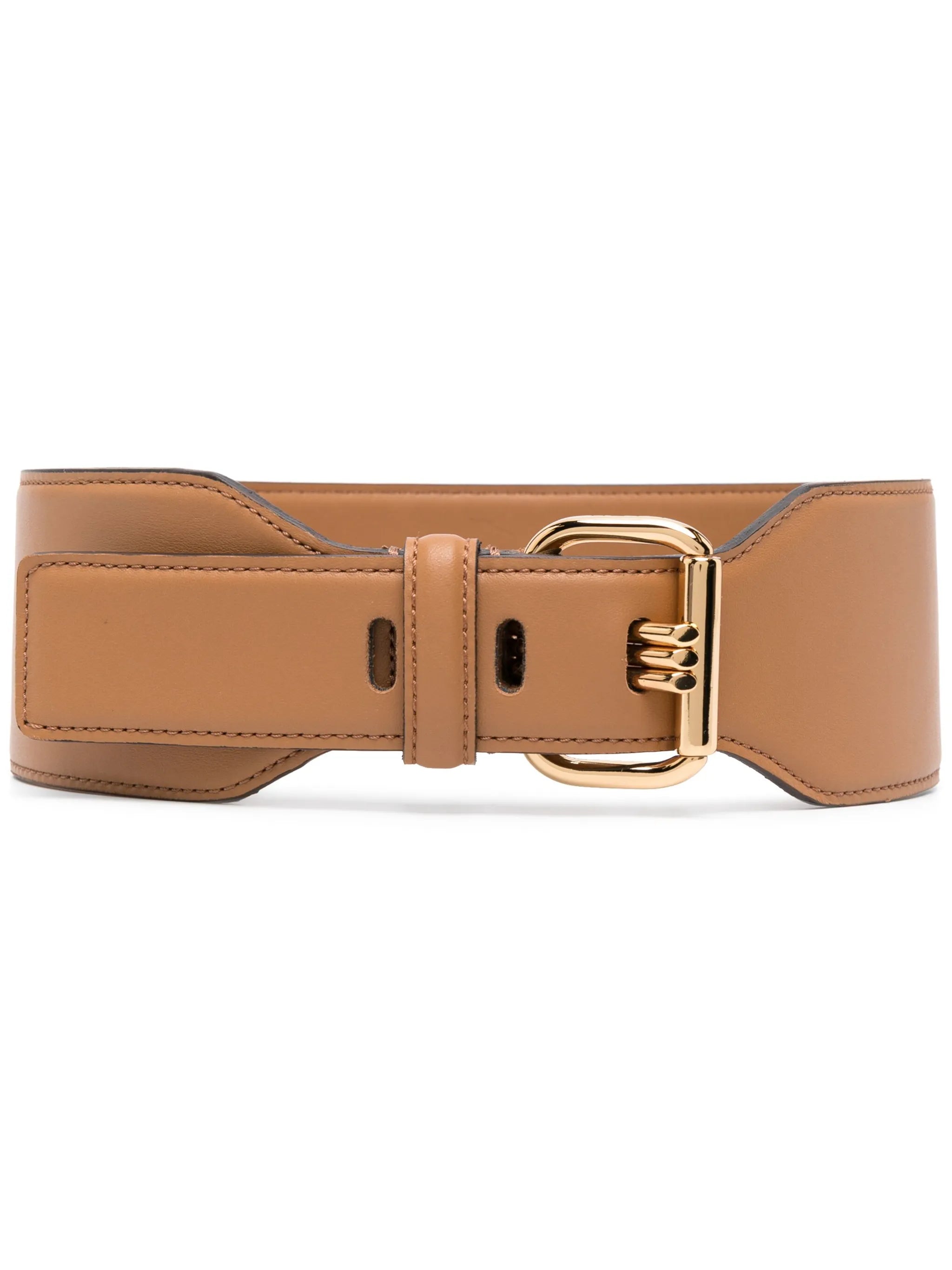 logo-buckle leather belt