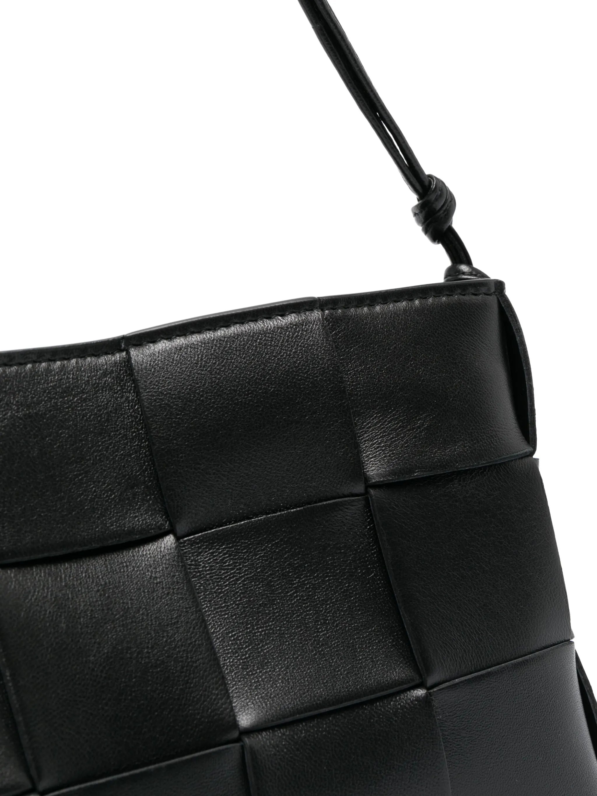 Cassette Intreccio-leather shoulder bag