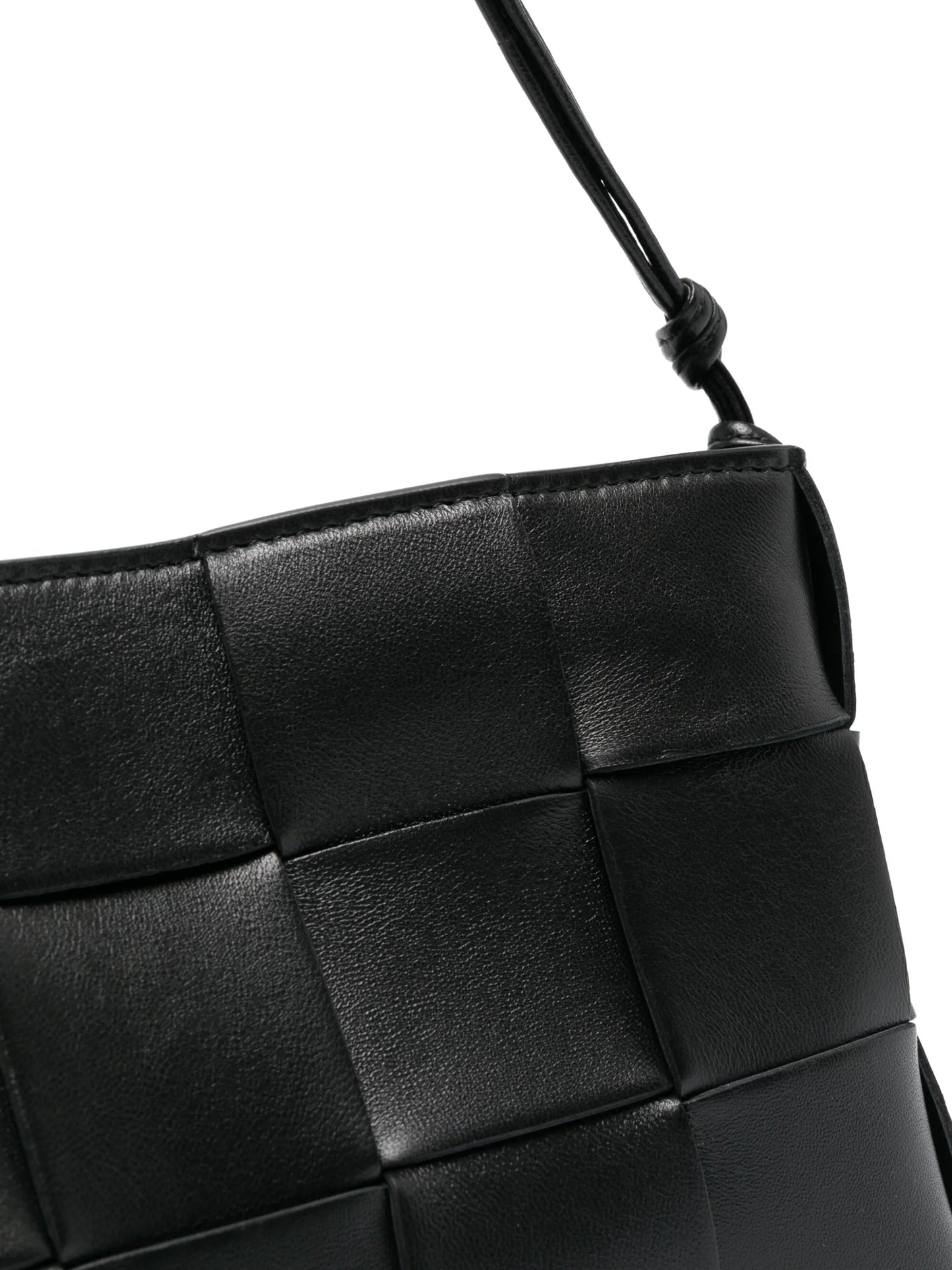 Cassette Intreccio-leather shoulder bag