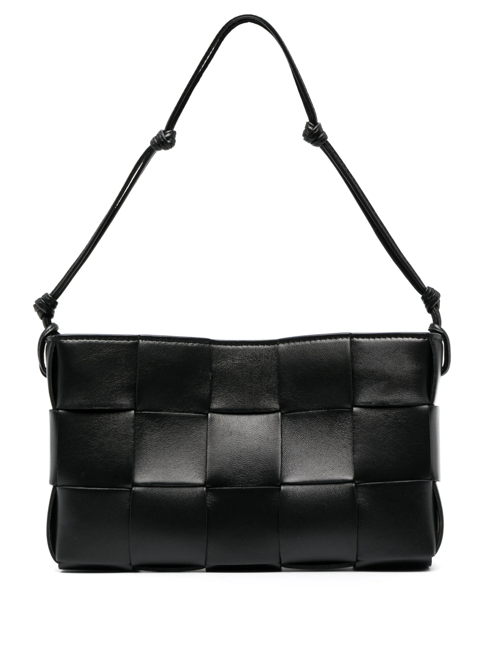 Cassette Intreccio-leather shoulder bag