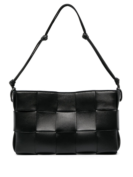 Cassette Intreccio-leather shoulder bag
