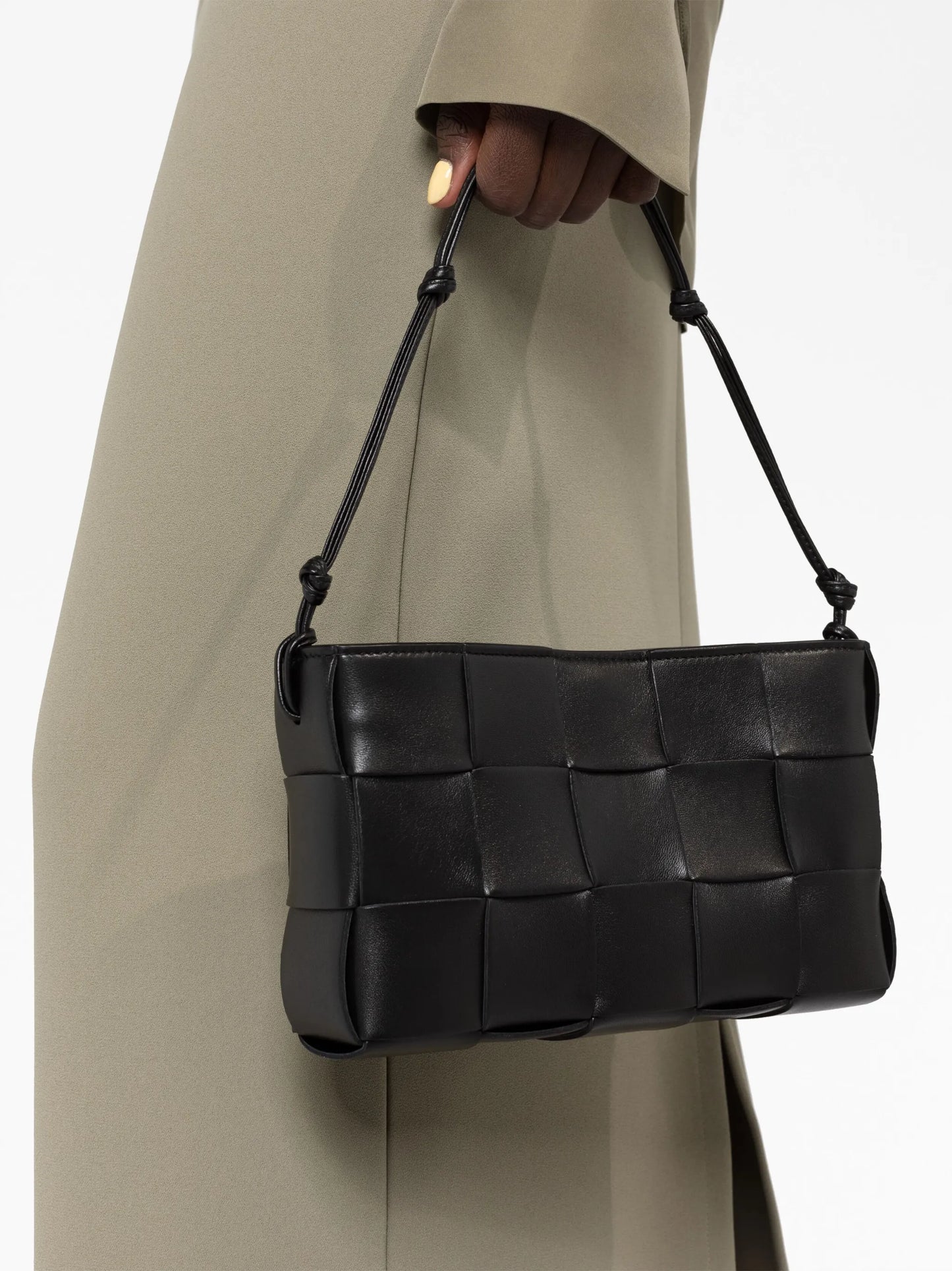 Cassette Intreccio-leather shoulder bag