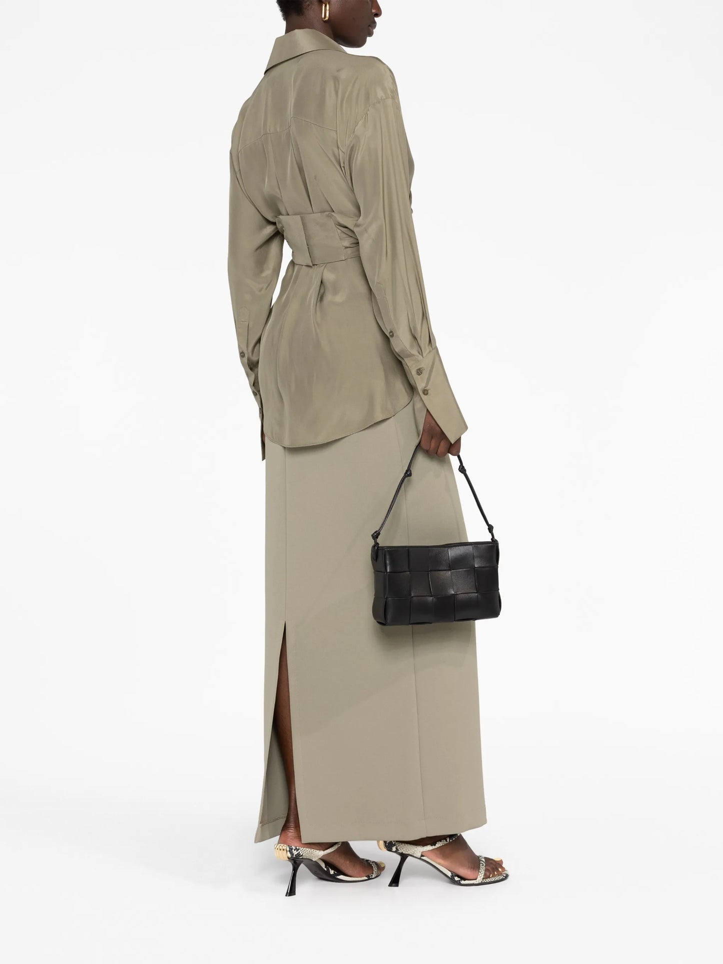 Cassette Intreccio-leather shoulder bag