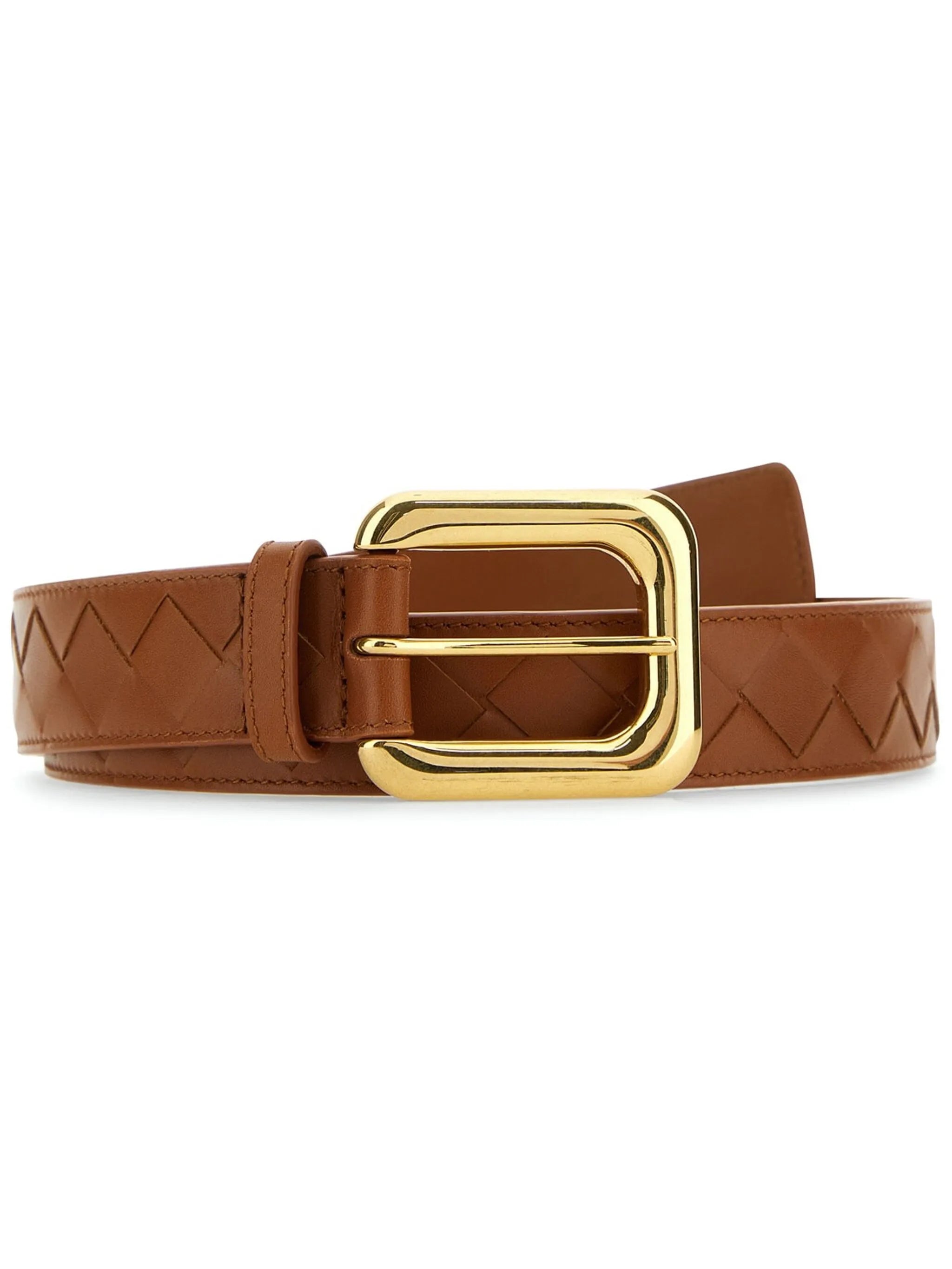 Intrecciato leather belt
